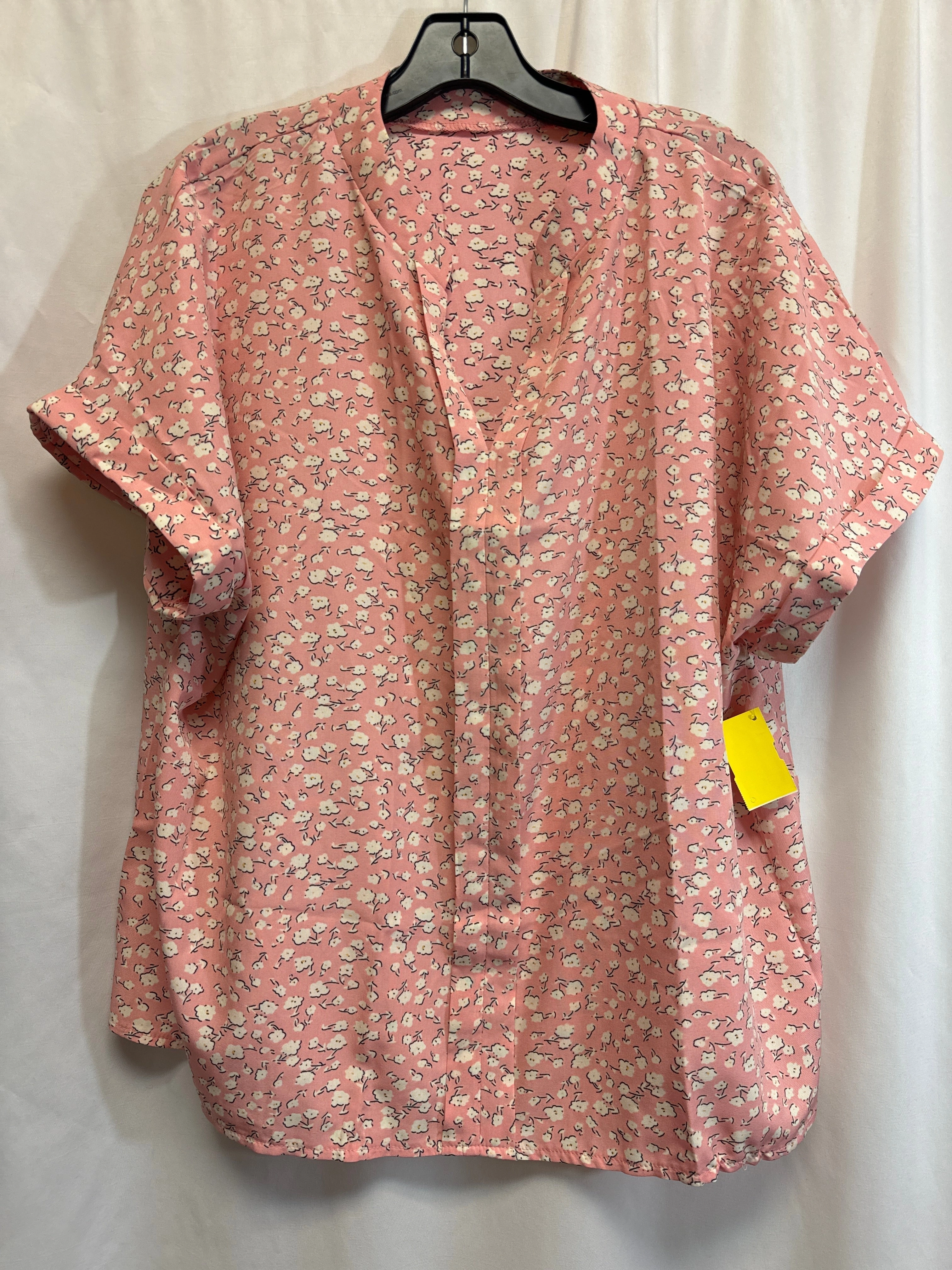 Athletic Comfort Wear Top Short Sleeve By Shein In Pink, Size: 1x