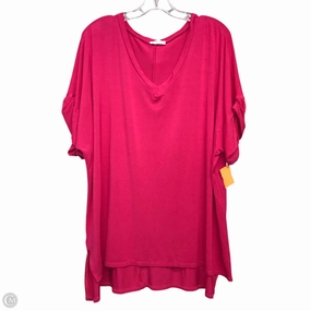 Light Stretch Casual Ease Top Short Sleeve By Chicsoul In Pink, Size: Xl