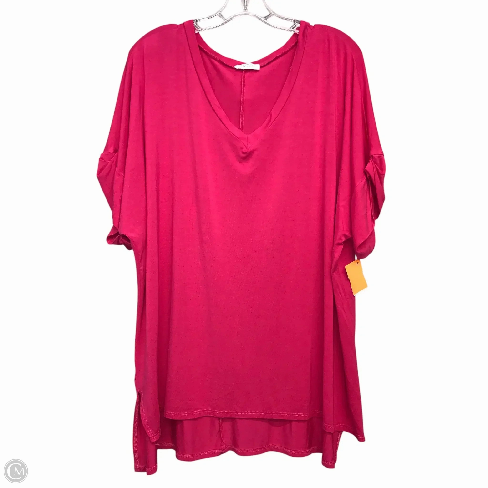 Light Stretch Casual Ease Top Short Sleeve By Chicsoul In Pink, Size: Xl