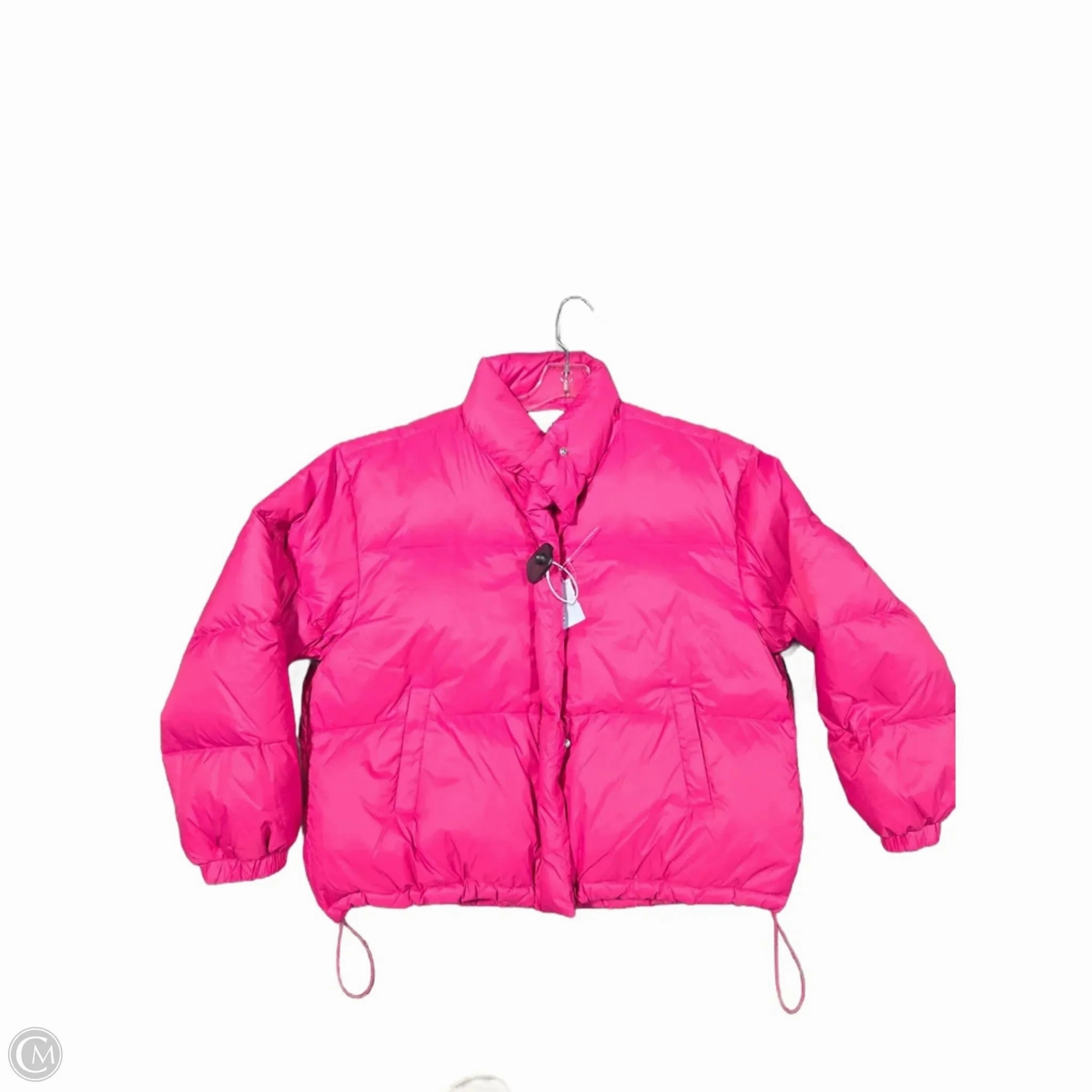 Zip Pockets Erasable Stains Treatment Coat Puffer & Quilted By Karen Kane In Pink, Size: M