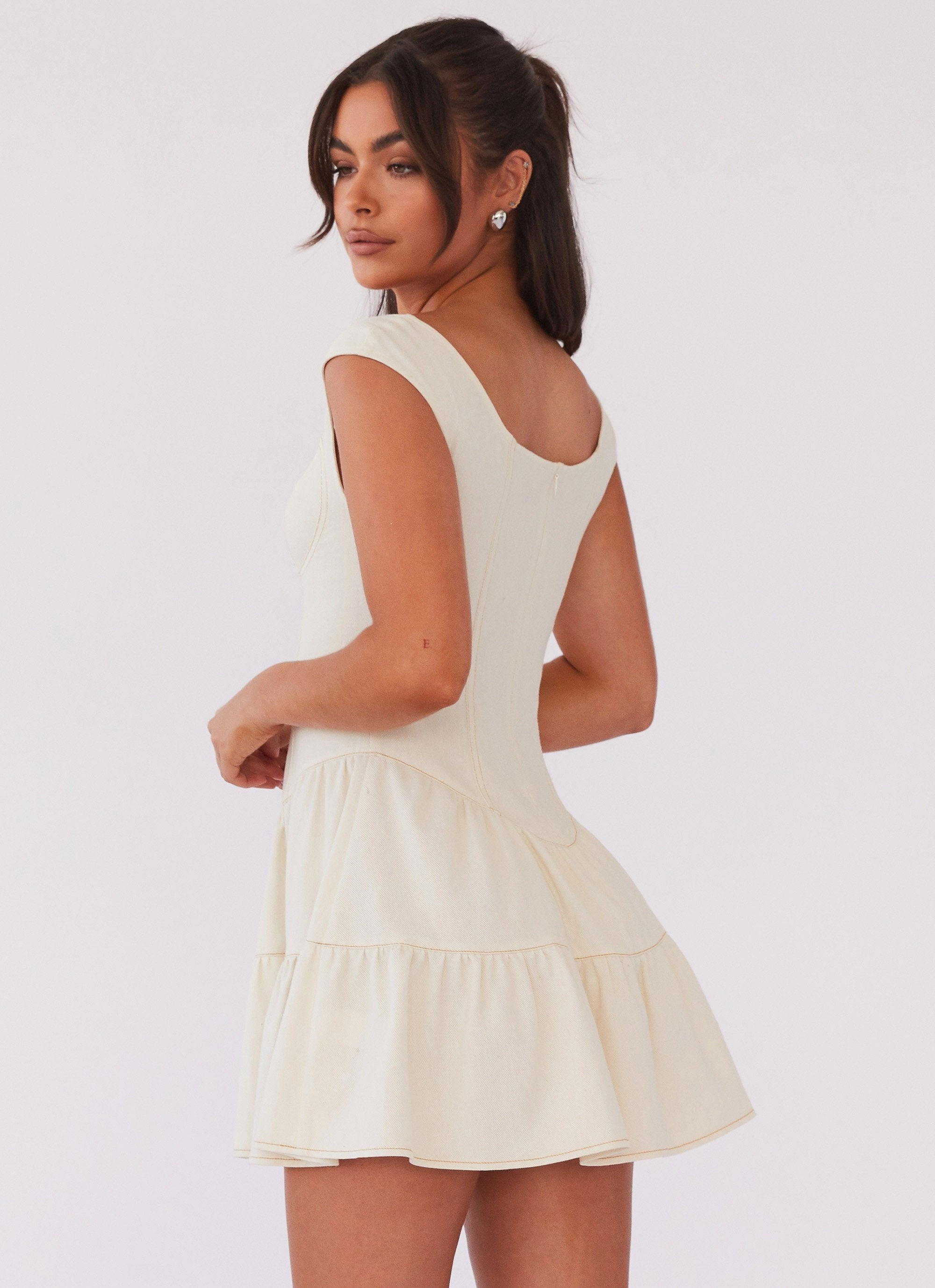 Ready Glow Isabella Denim Bustier Dress - Antique