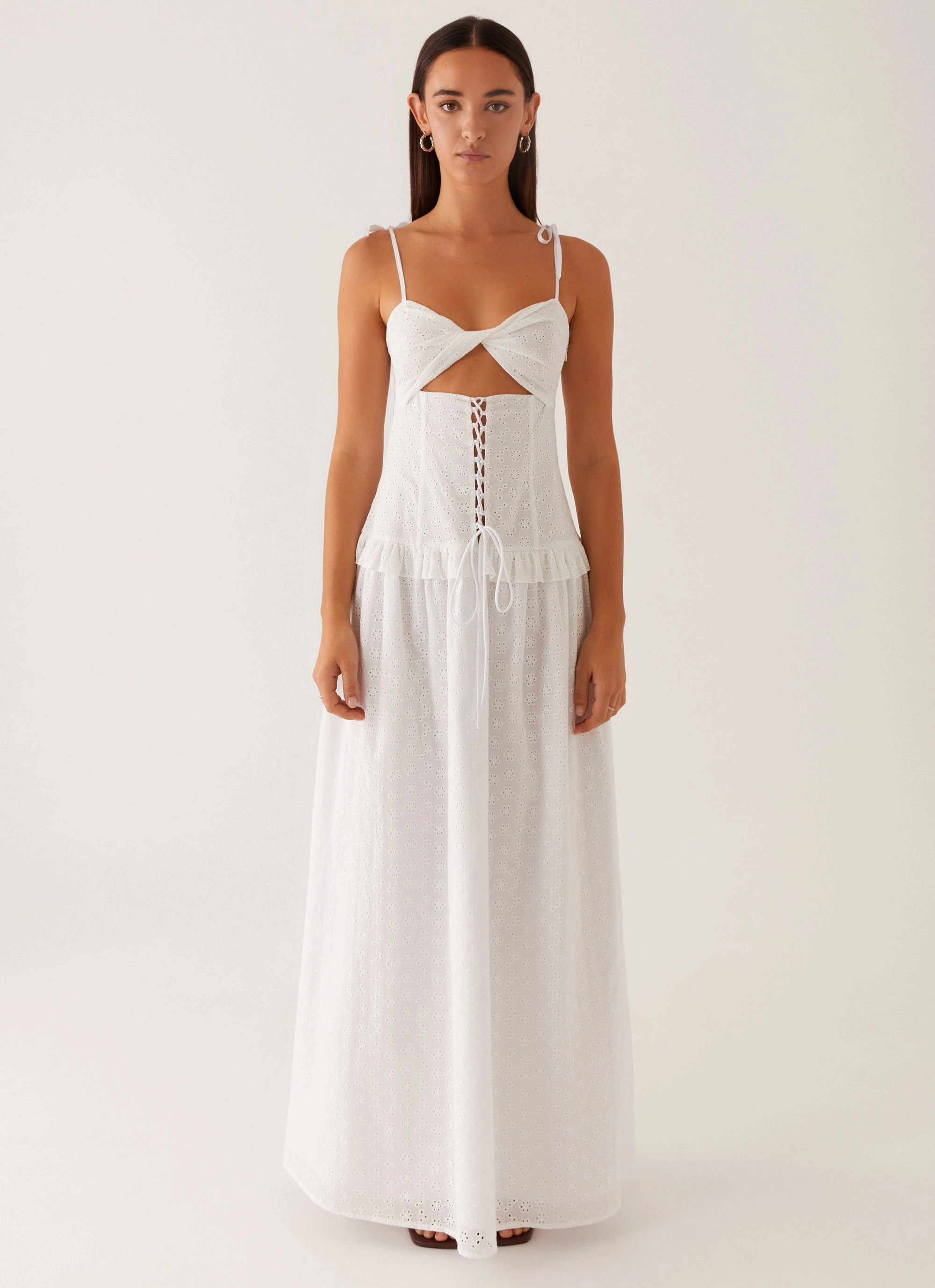 Reveria Twist Maxi Dress - Ivory Airy Fabric Flawless Fit
