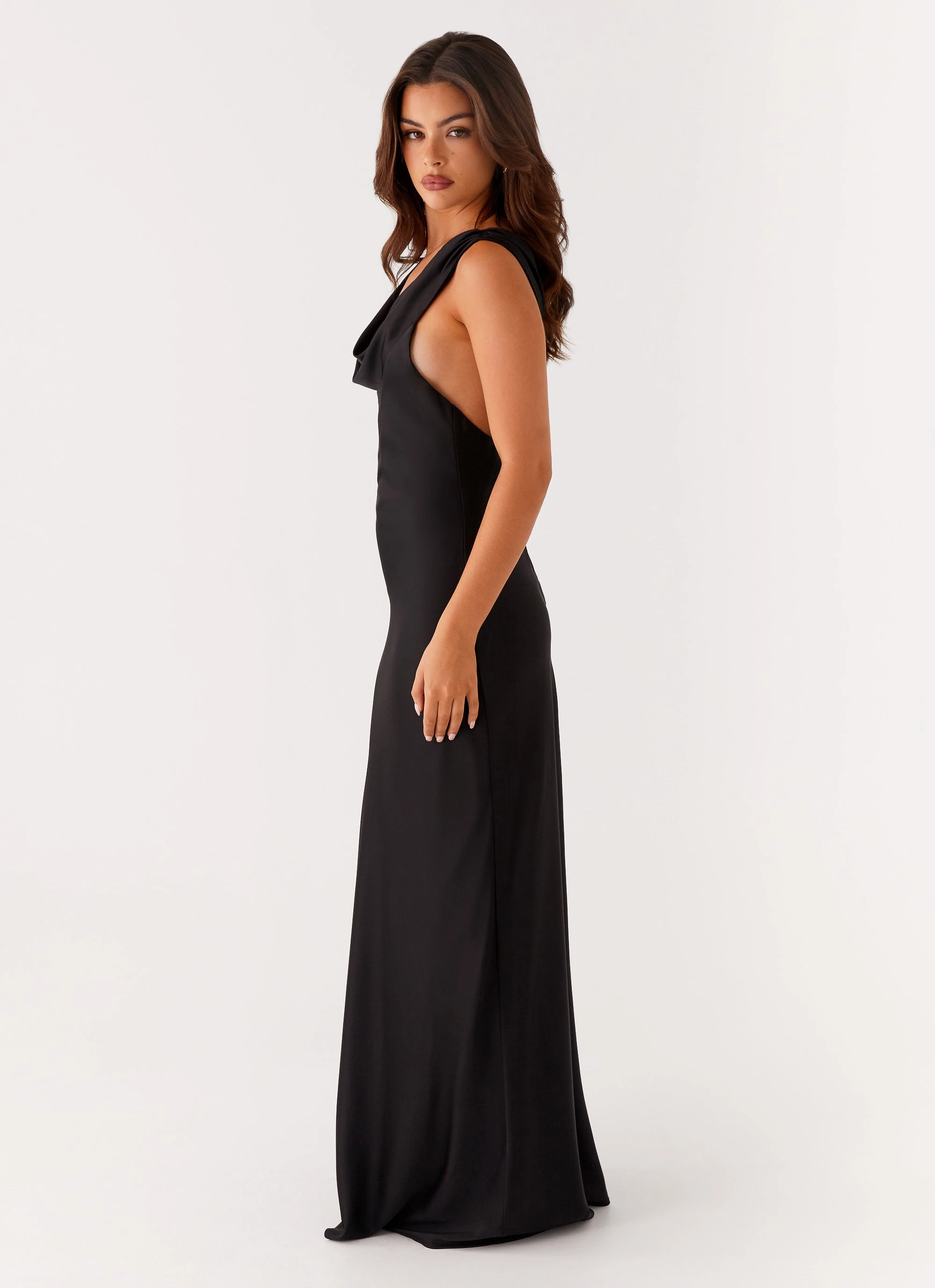 Arya Maxi Dress - Black Trendy summer outfit Fold-Over-Detail