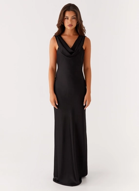 Arya Maxi Dress - Black Tailored Layers