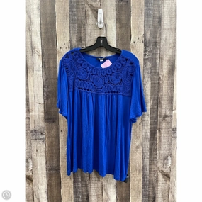 Top Short Sleeve By Cable And Gauge In Blue, Size: 2x Soft Material Minimalist Aesthetic