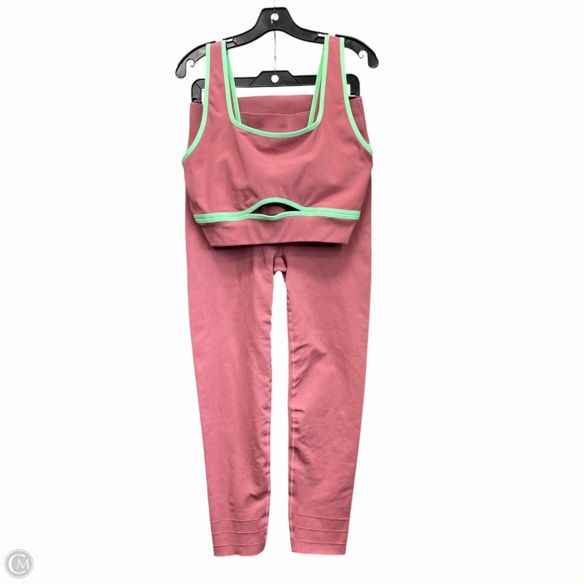 Utility Ready Comfy Movement Athletic Pants 2pc By Fabletics In Green & Pink, Size: 3x