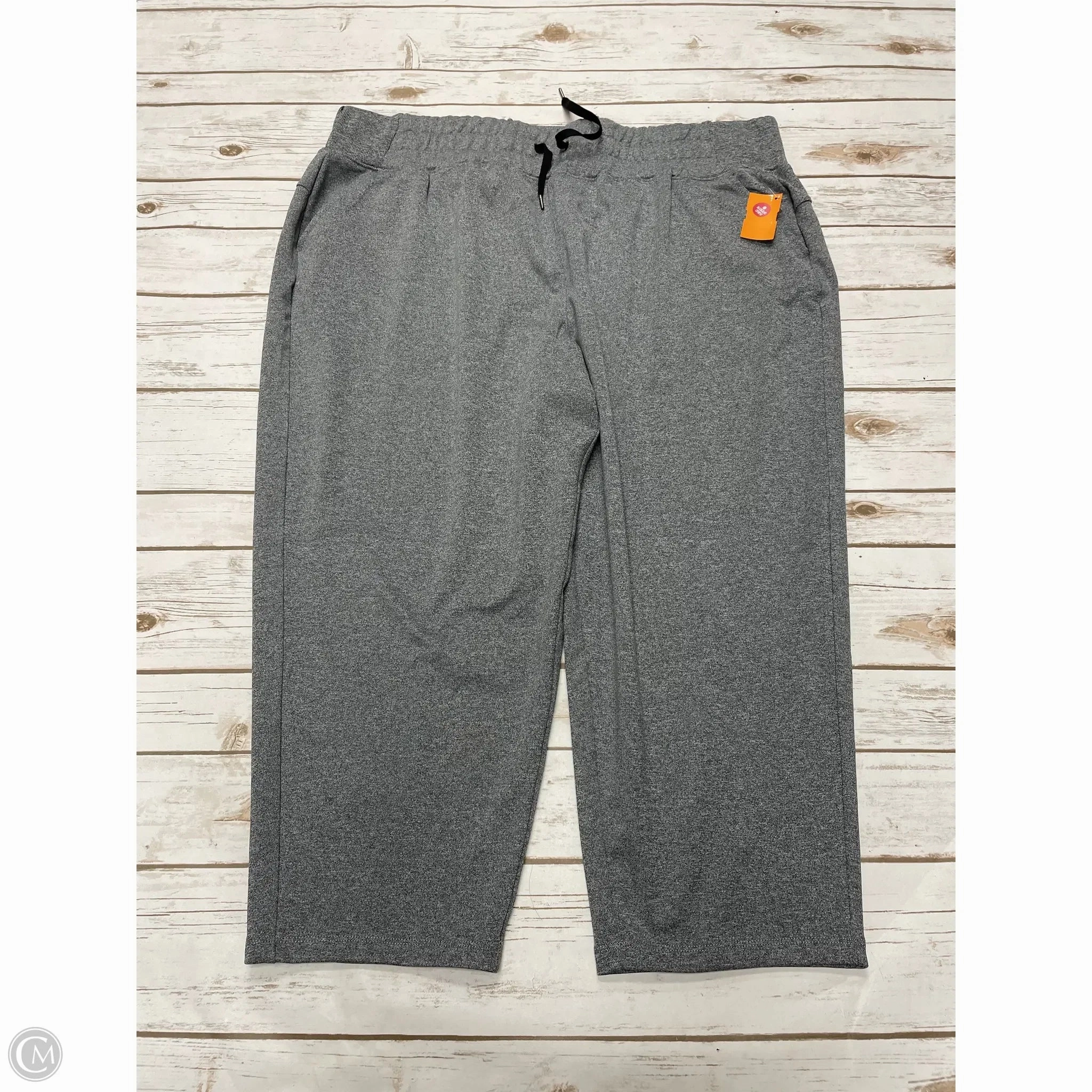 Elastic Free Cuffs Athletic Pants By Tek Gear In Grey, Size: 1x