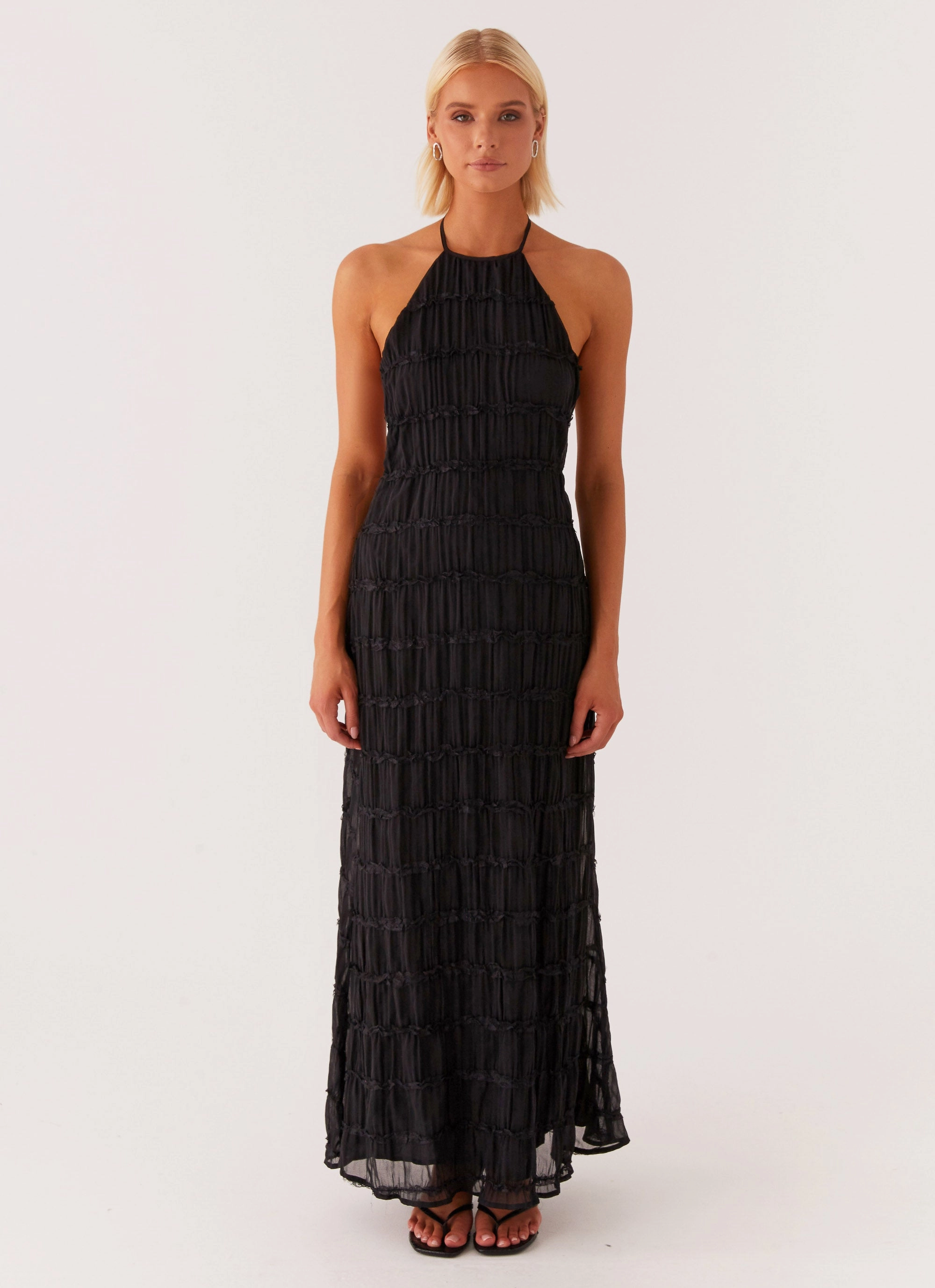 Vacation Outfit summer breeze Aullie Maxi Dress - Black