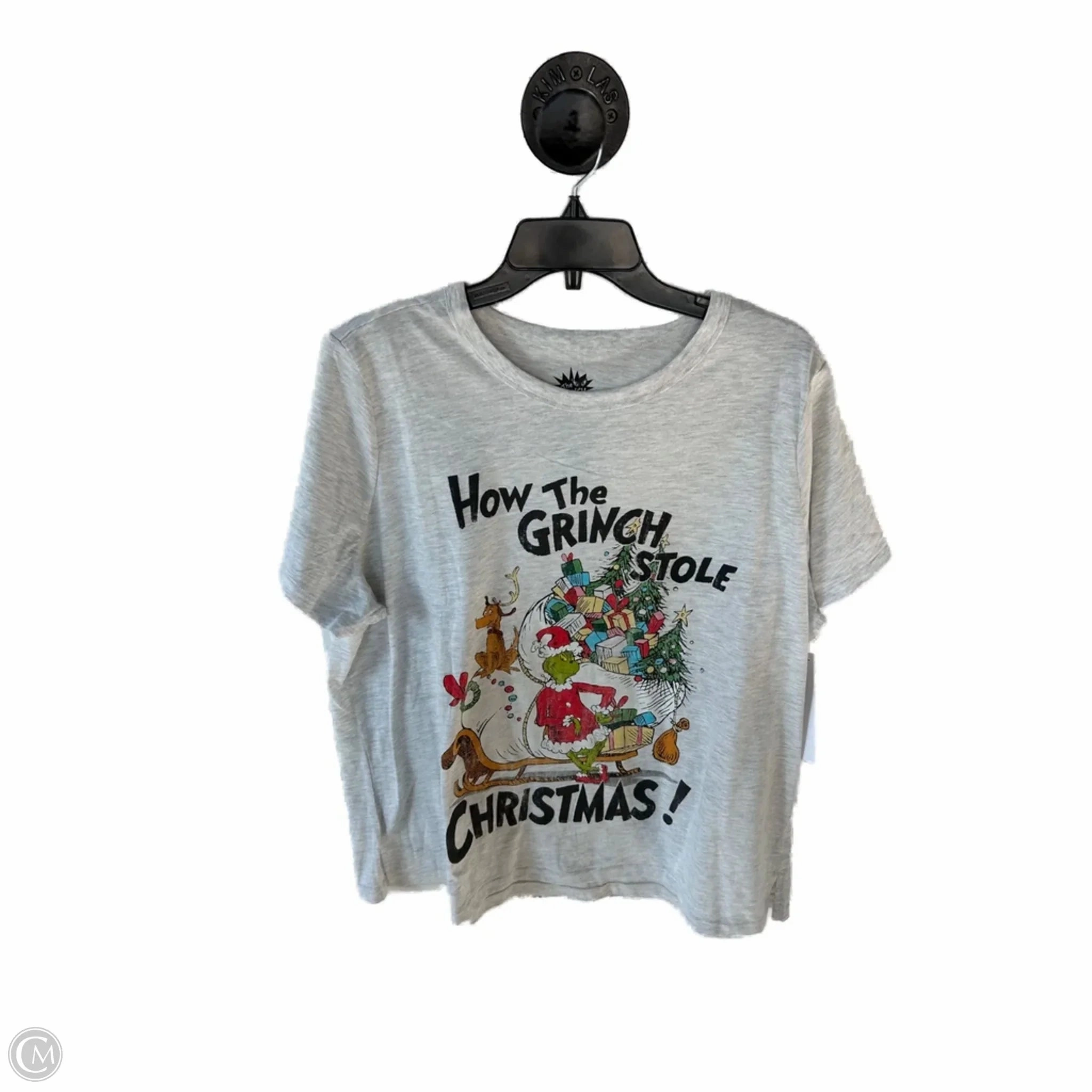 Perfect Comfort Machine washable Top Short Sleeve Basic By Clothes Mentor In Grey, Size: 1x