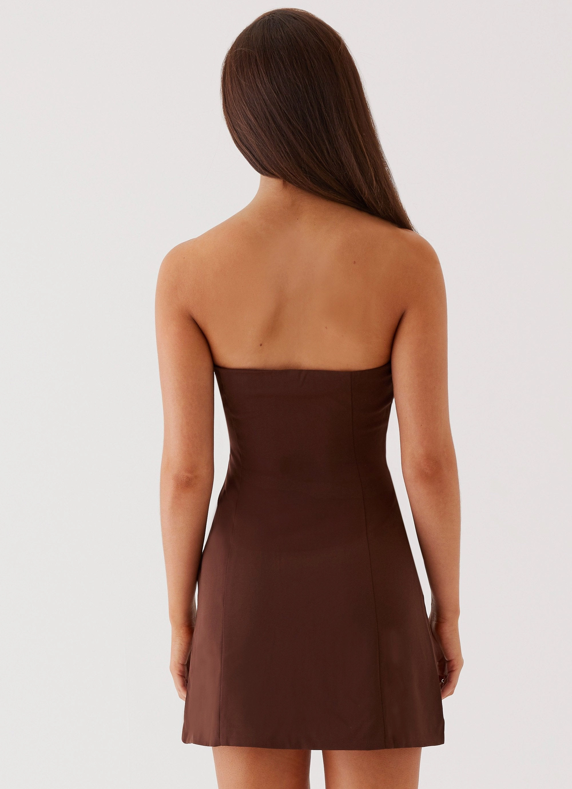Ayanna Strapless Mini Dress - Chocolate Smart and Elegant