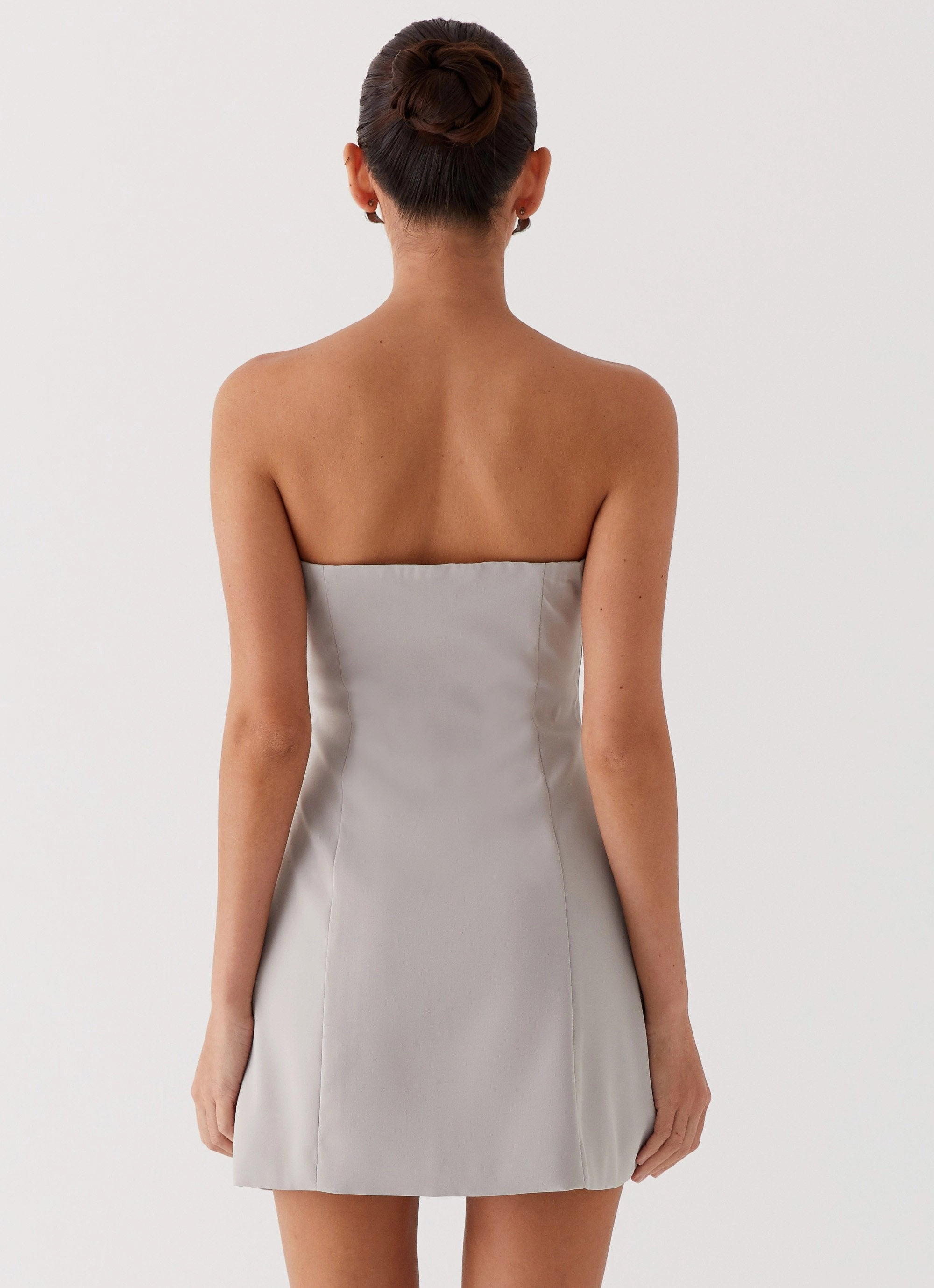 Ayanna Strapless Mini Dress - Grey Trendy Wearable