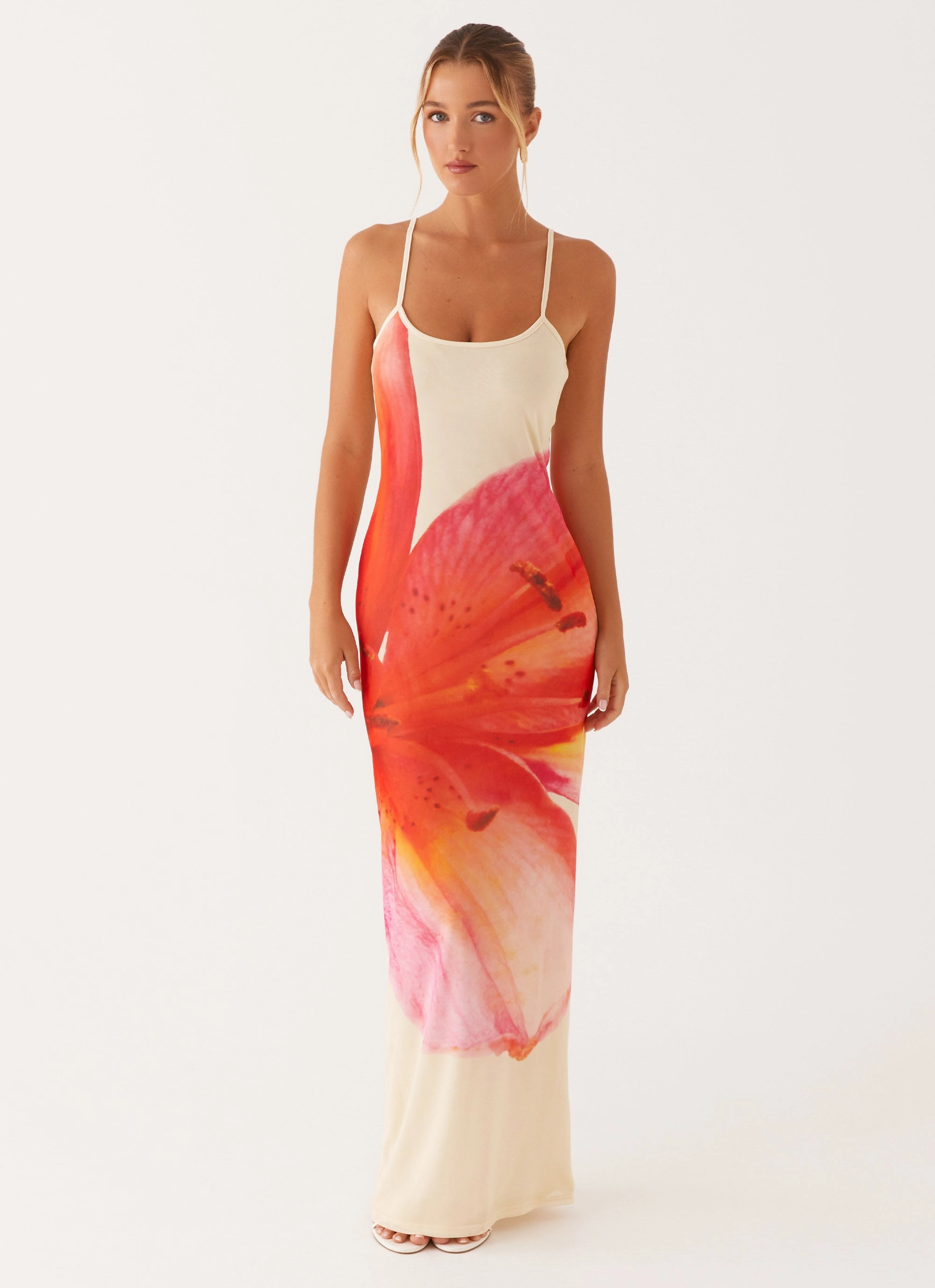 Bad News Mesh Maxi Dress - Yellow Floral Evening Look Water-resistant