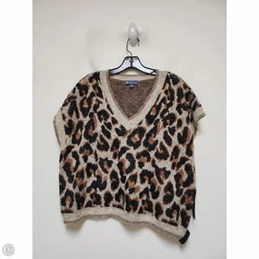 FullLengthZip Vest Sweater By Democracy In Leopard Print, Size: Xl