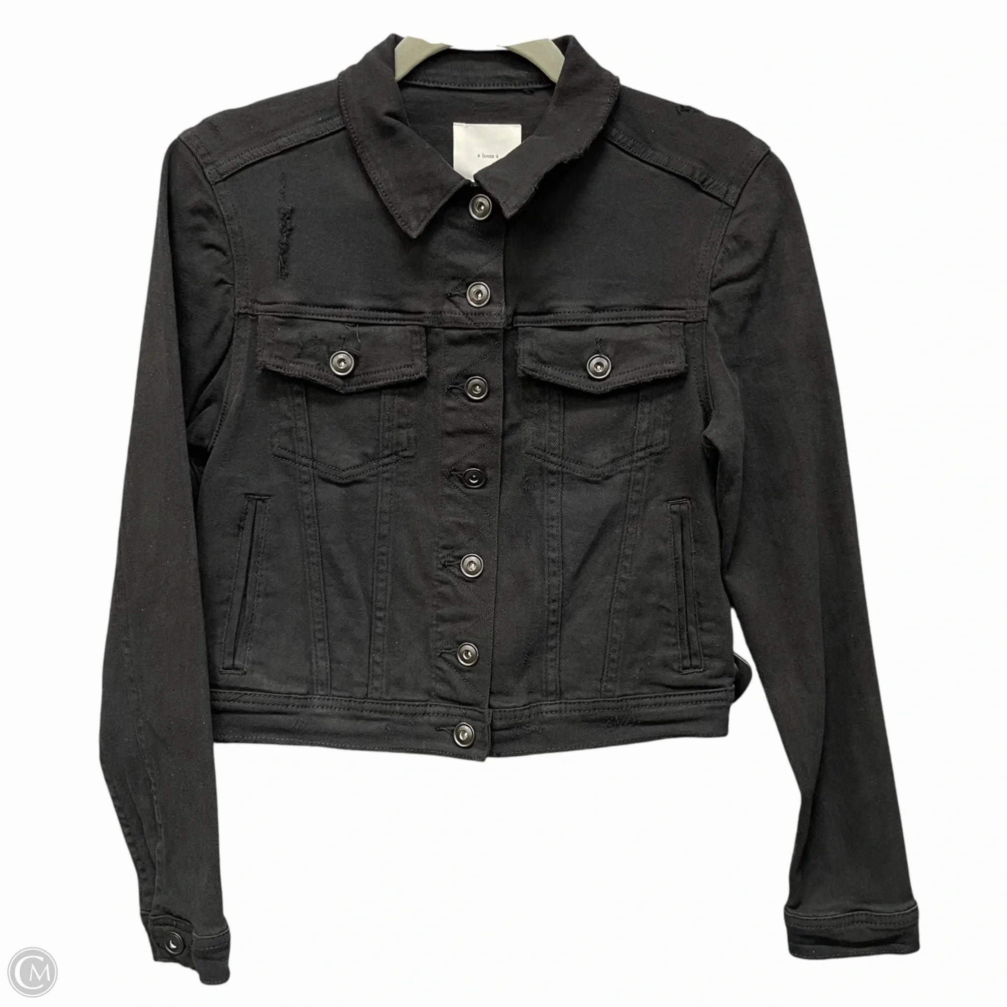 Jacket Denim By A Loves A In Black Denim, Size: S Anti Static Interior Non Irritating Tags