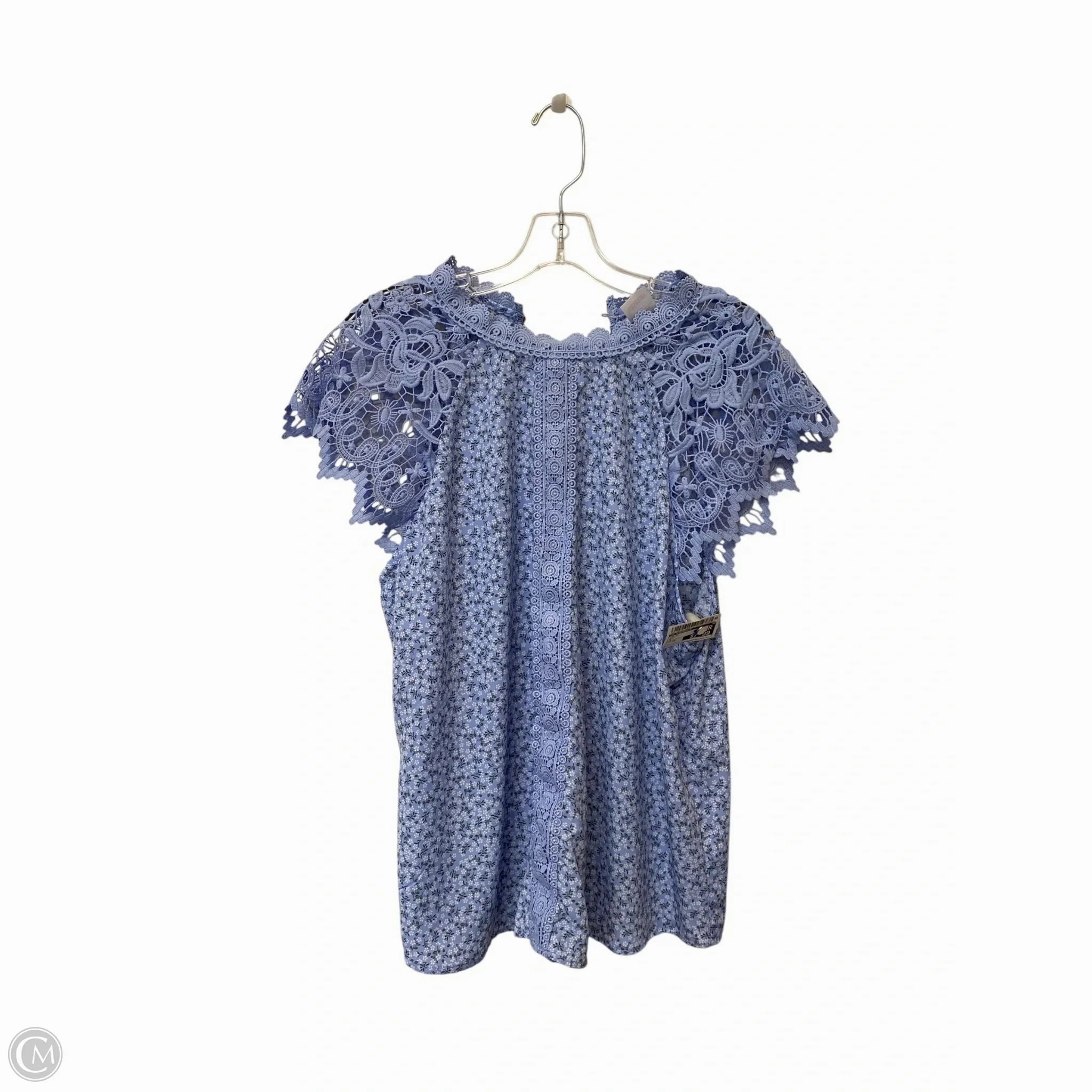 Top Short Sleeve By No Boundaries In Blue, Size: 3x Trendy RibbedNeckBanding