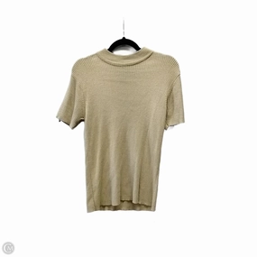 Curved Hemline Perfect for Layering Sweater Short Sleeve By Designer Originals In Tan, Size: S