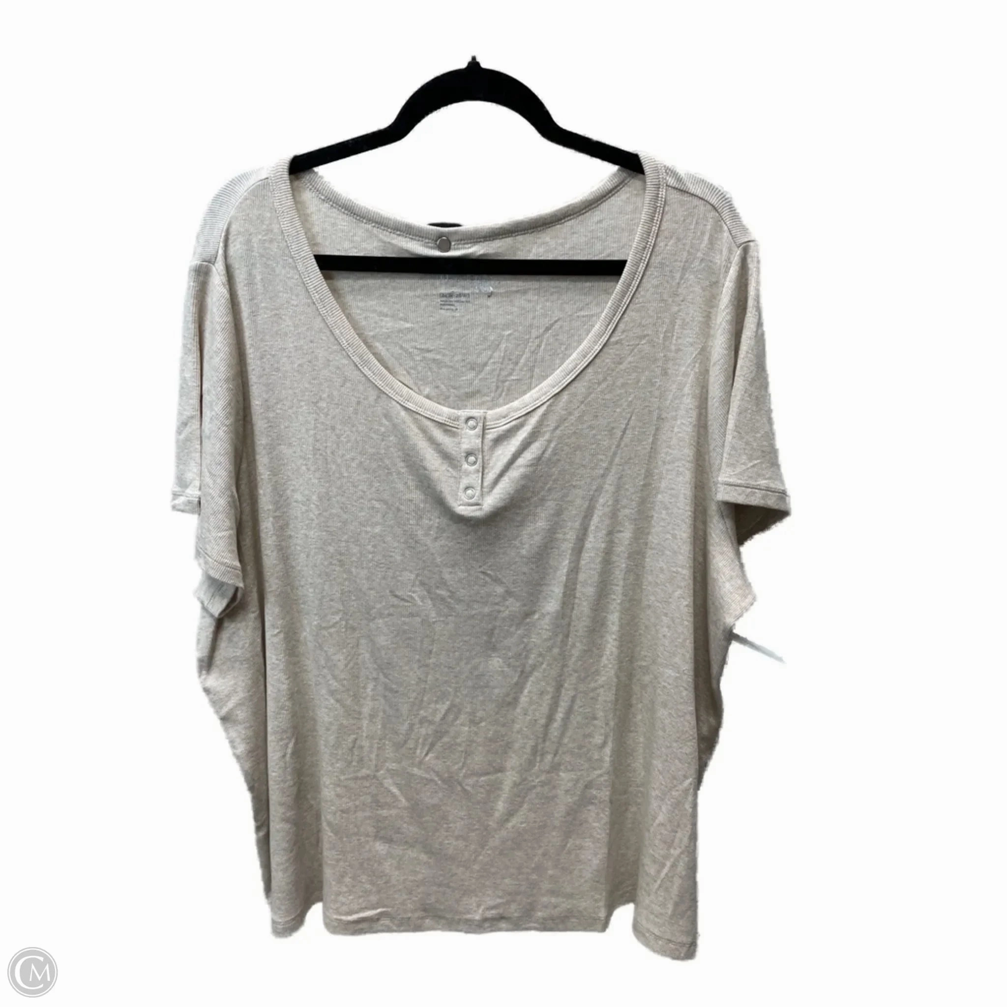 Top Short Sleeve By Terra & Sky In Tan, Size: 3x Minimalist Design