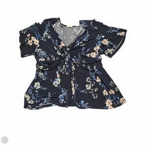 Top Short Sleeve By Cme In Floral Print, Size: 2x Stretch Material Autumn coziness