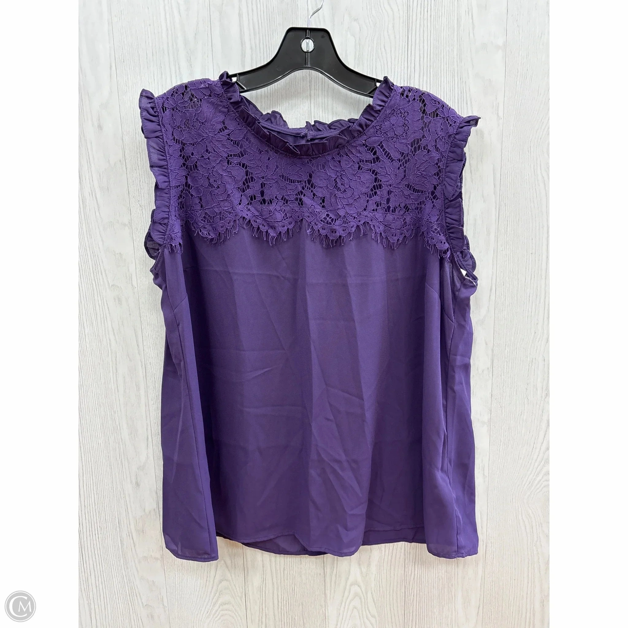 Soft Comfort Wear Top Short Sleeve By City Chic In Purple, Size: Xl