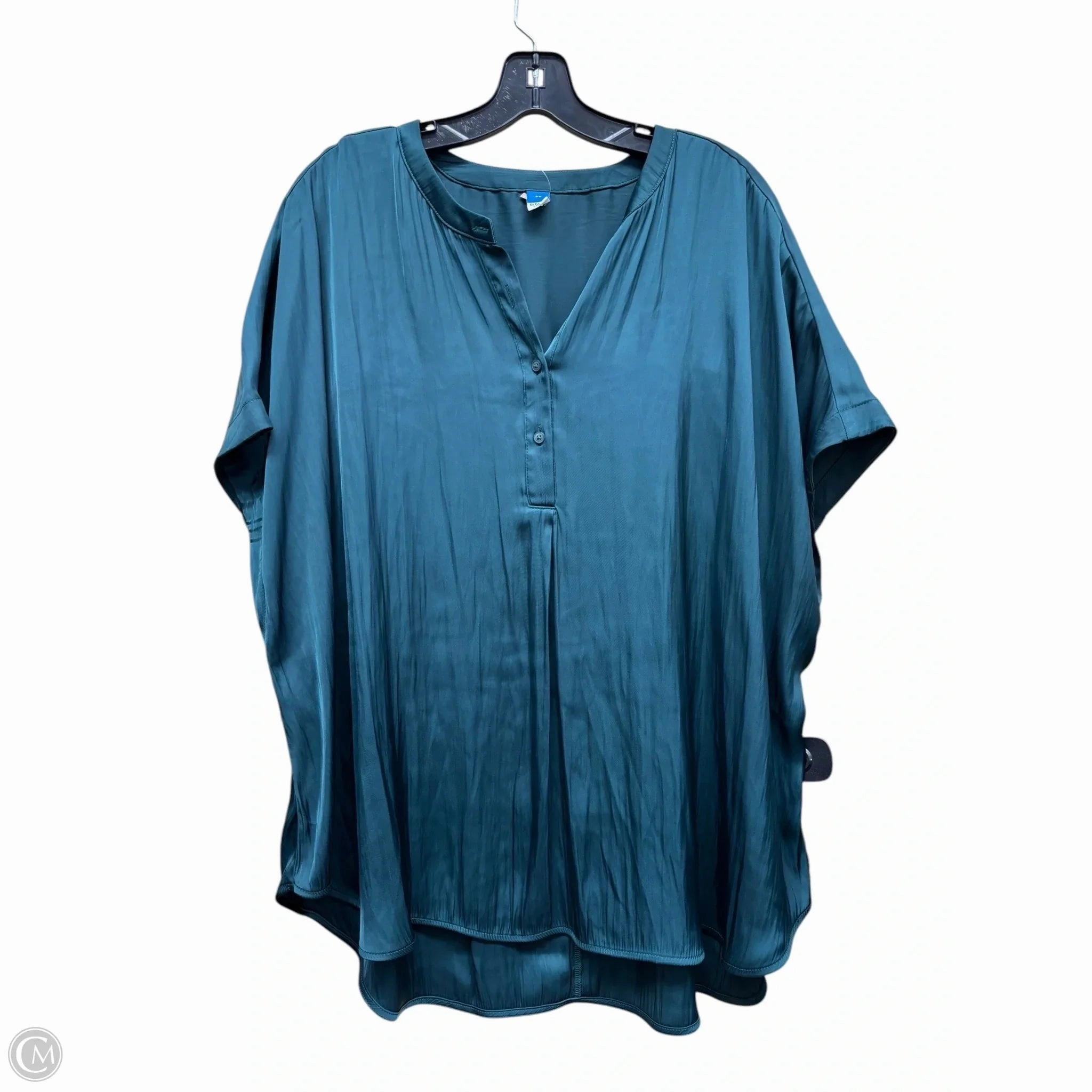 Daily Favorite Cool Weather Wear Top Short Sleeve By Old Navy In Green, Size: 3x