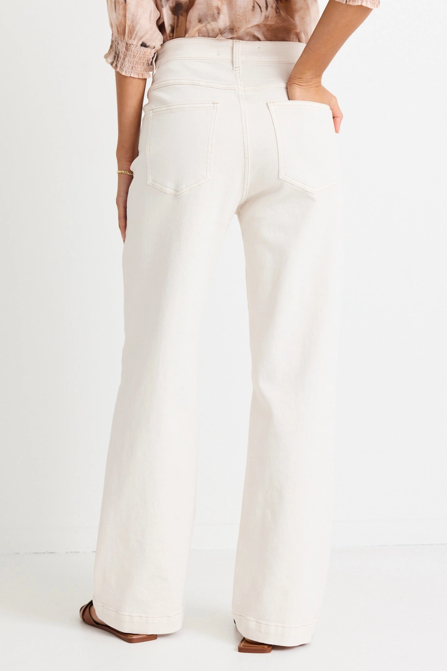 Billie Ivory High Waist Wide Leg Jean Urban Ready