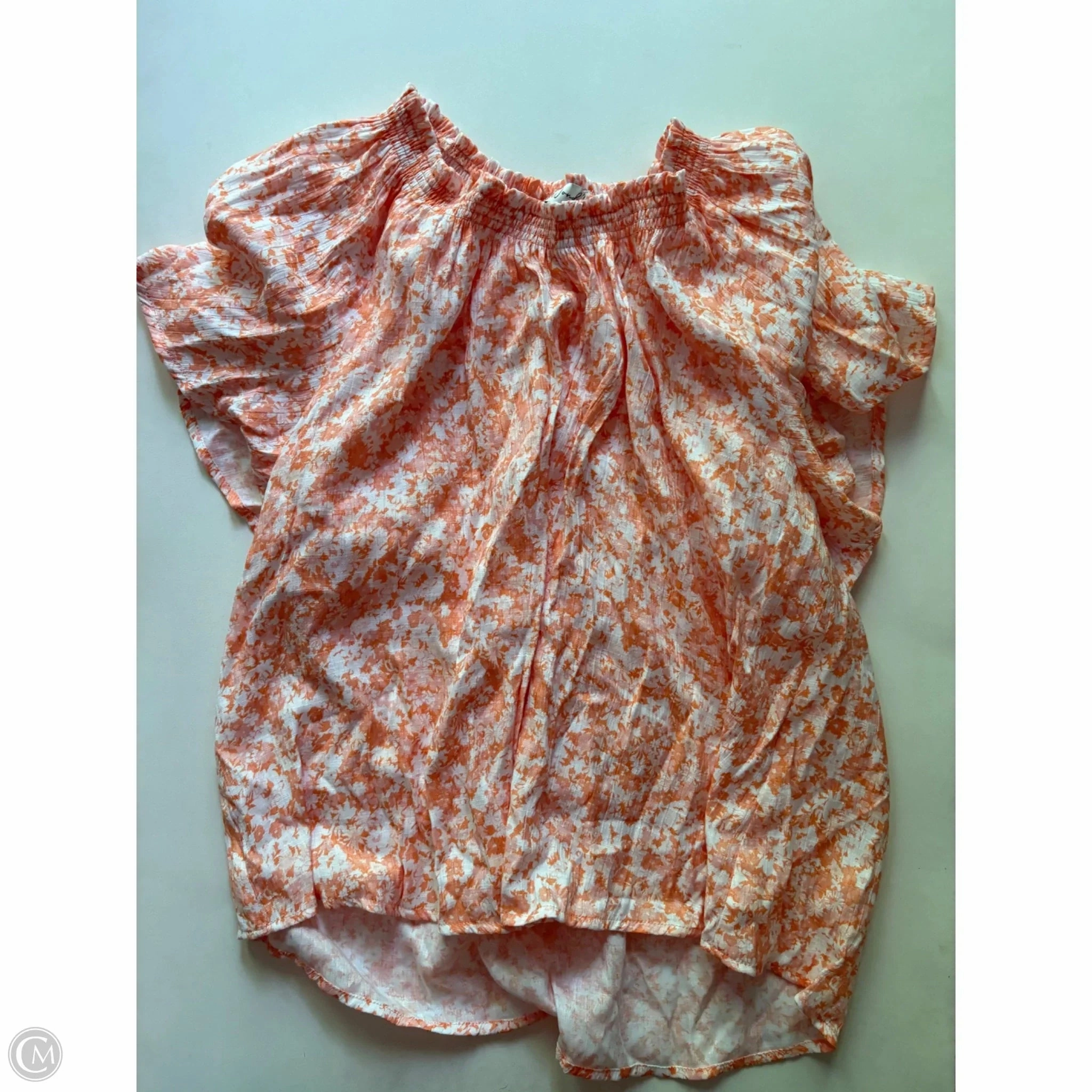 Top Short Sleeve By Wonderly In Orange, Size: 1x Fashionable Piece