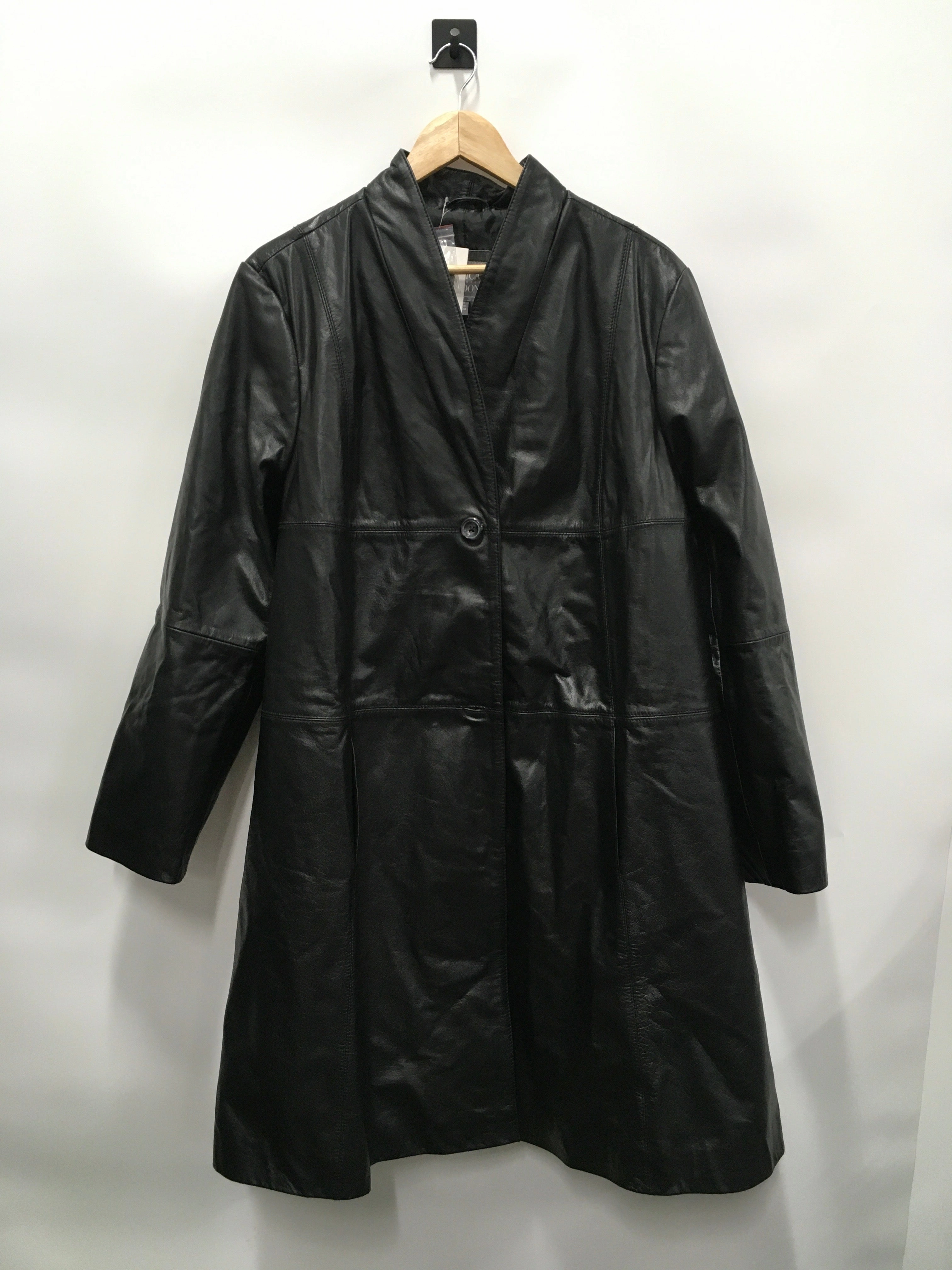 Black Jacket Leather Jessica London, Size 22 CompressionPackableFabric