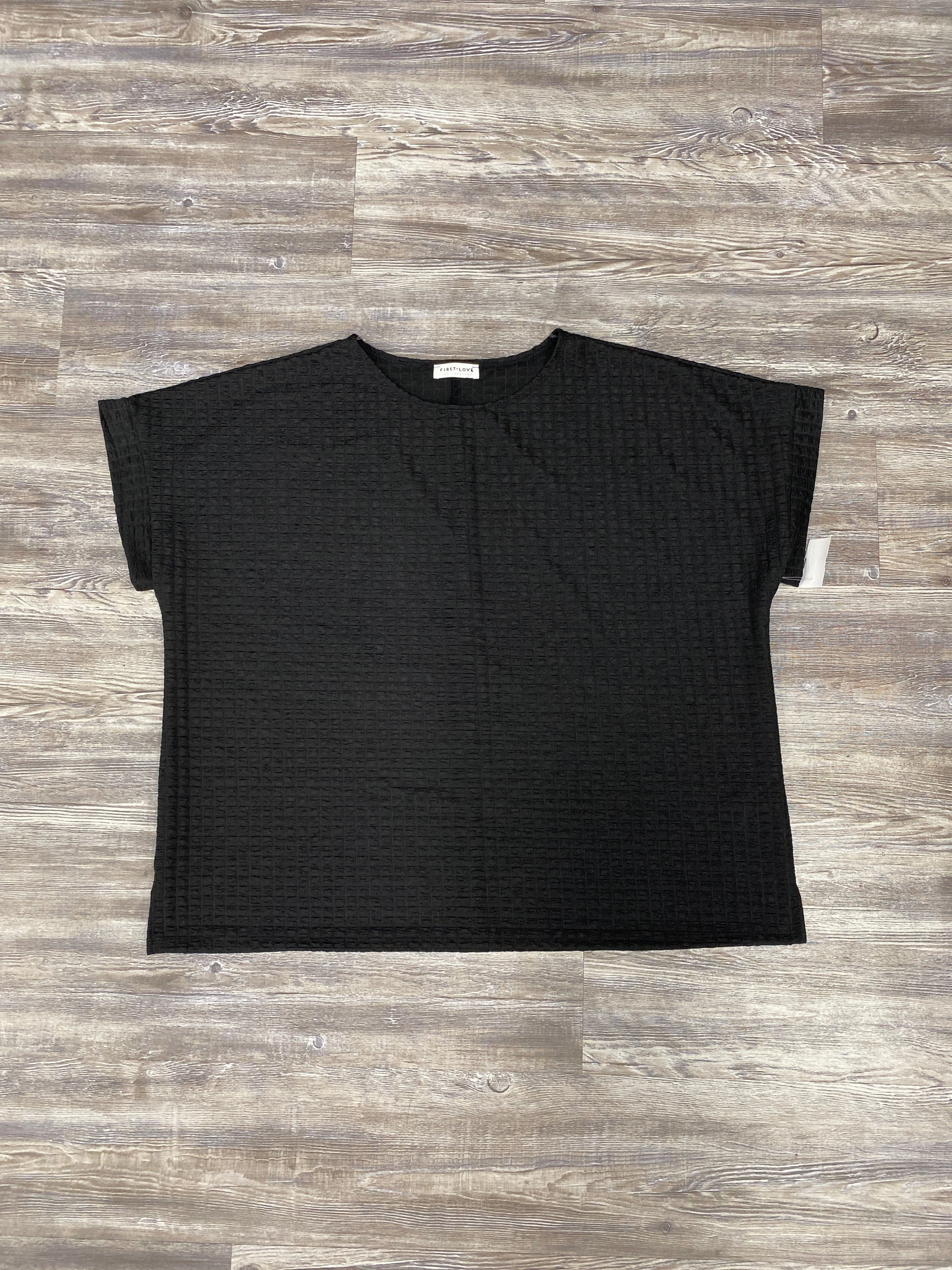 Black Top Short Sleeve Basic First Love, Size 3x Layered Style