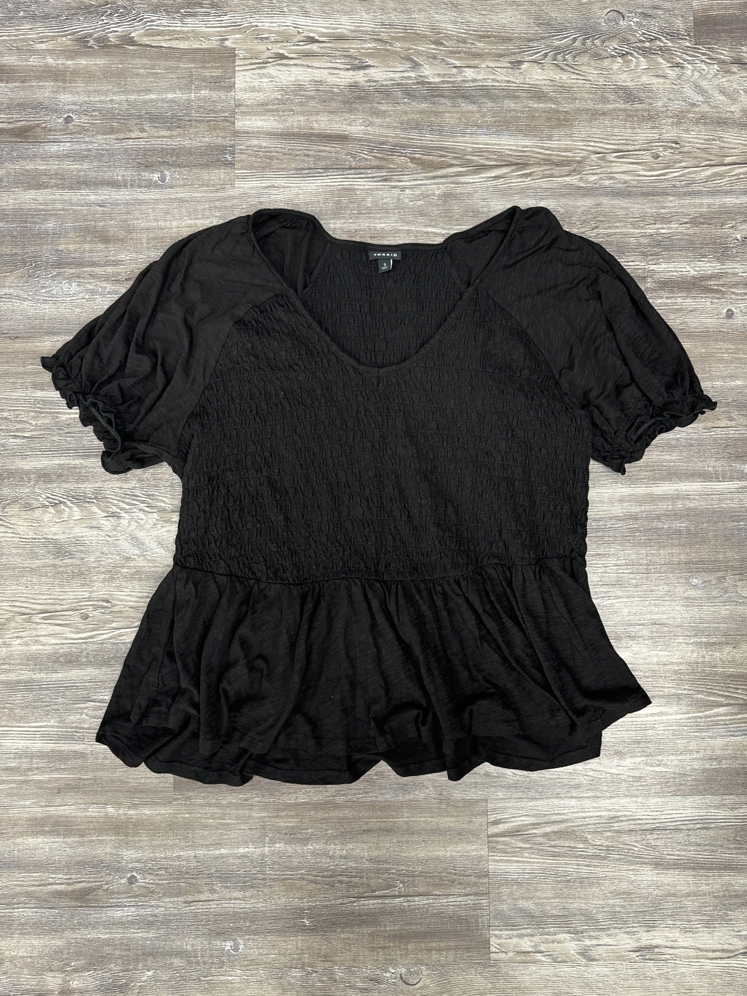 Black Top Short Sleeve Torrid, Size 3x Classic Color Weekend Comfort Wear