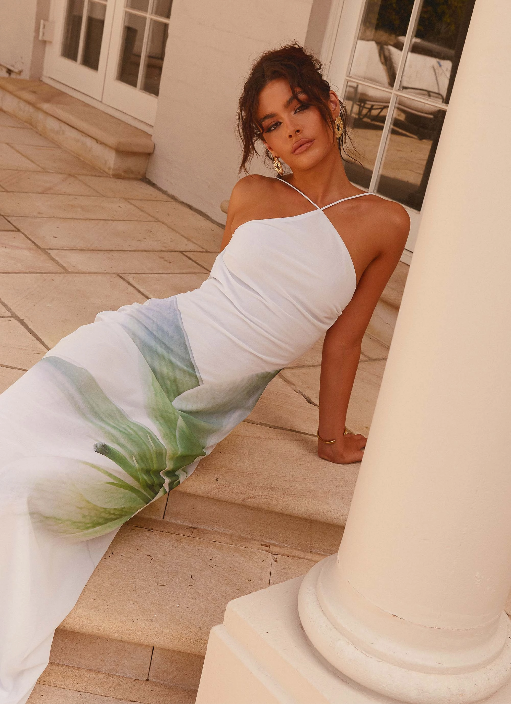 Travel Friendly Blossom Hearts Maxi Dress - Dahlia Ash