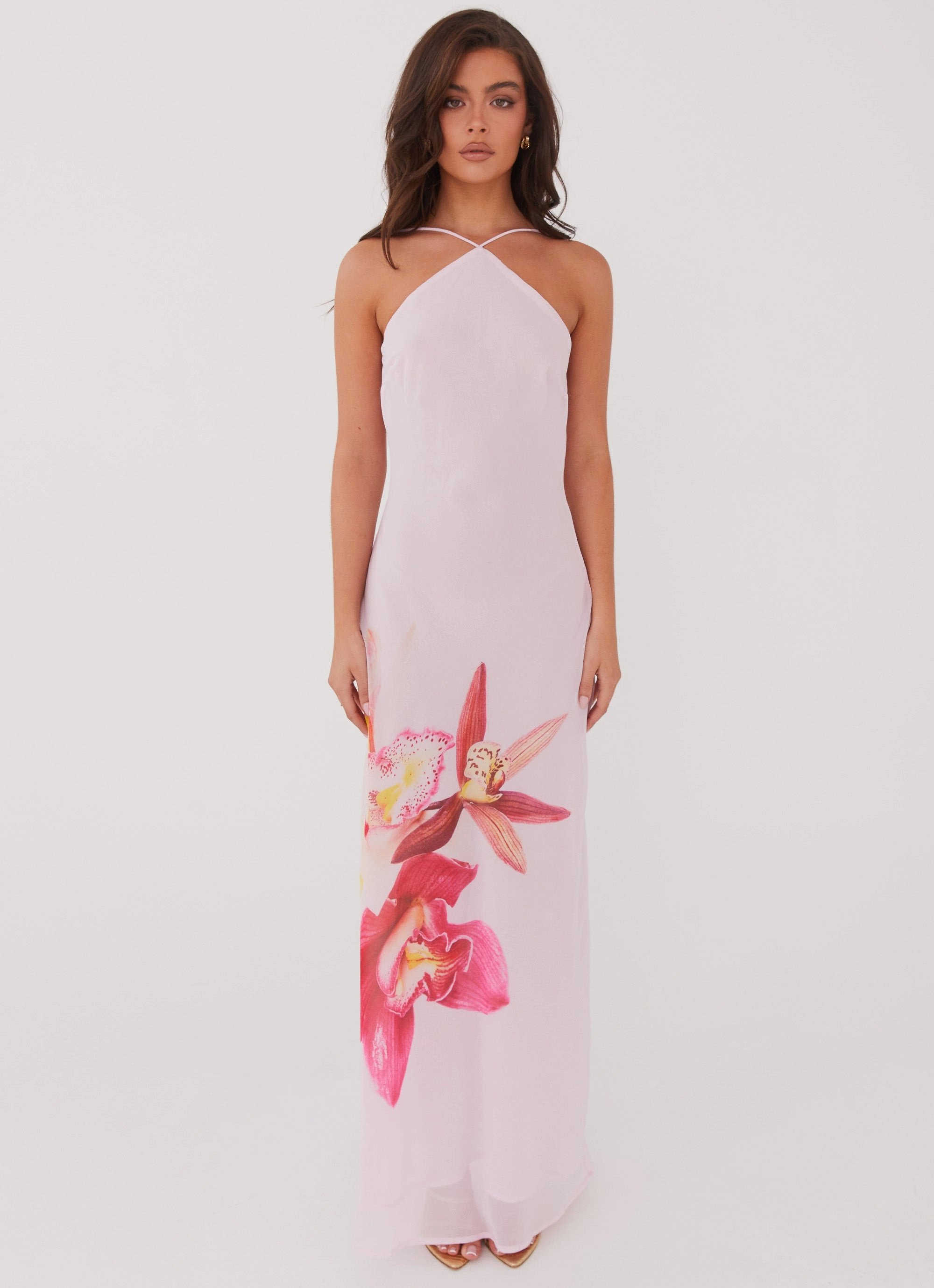 Blossom Hearts Maxi Dress - Pink Peony Chill Mode