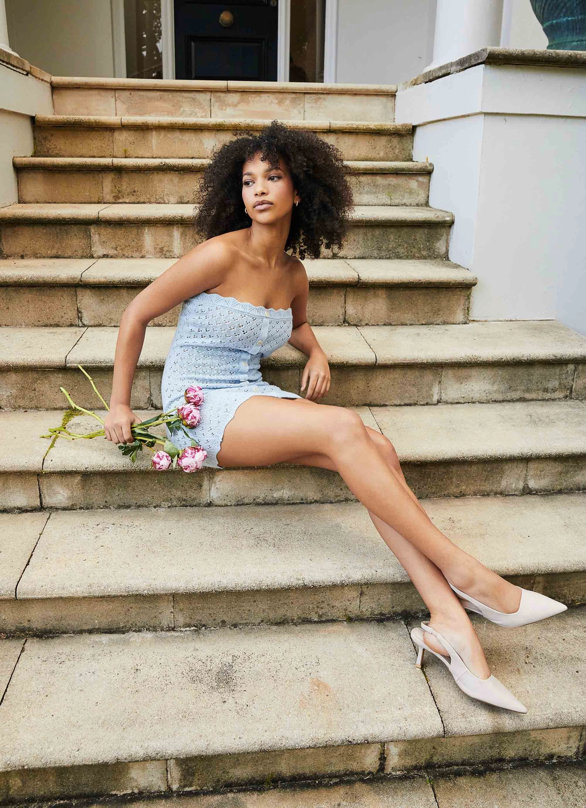 Classic Movement Comfortable and Fashionable Blue Notes Knit Mini Dress - Blue Dusk