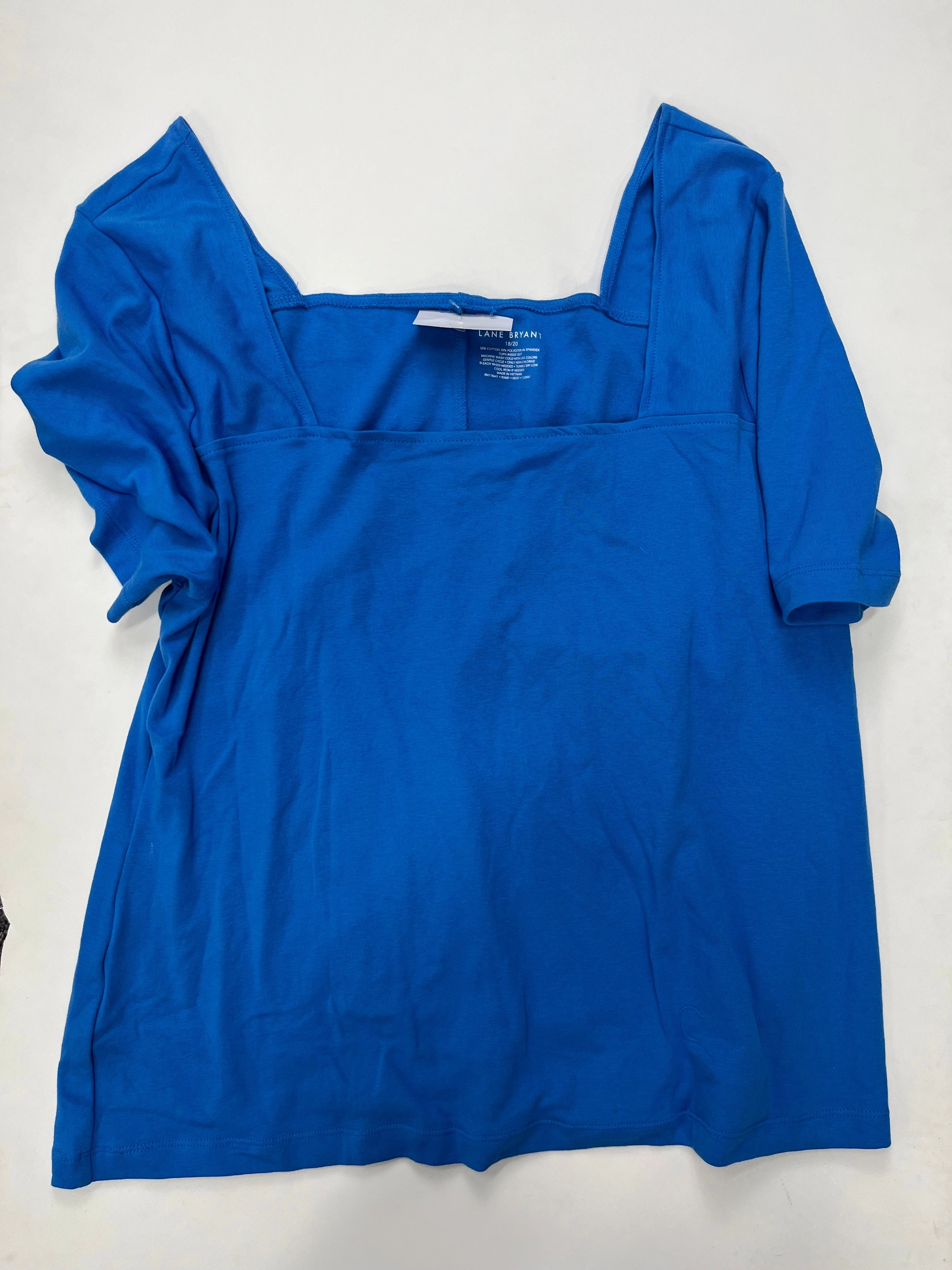 Chill Style Blue Top Short Sleeve Lane Bryant O, Size 1x