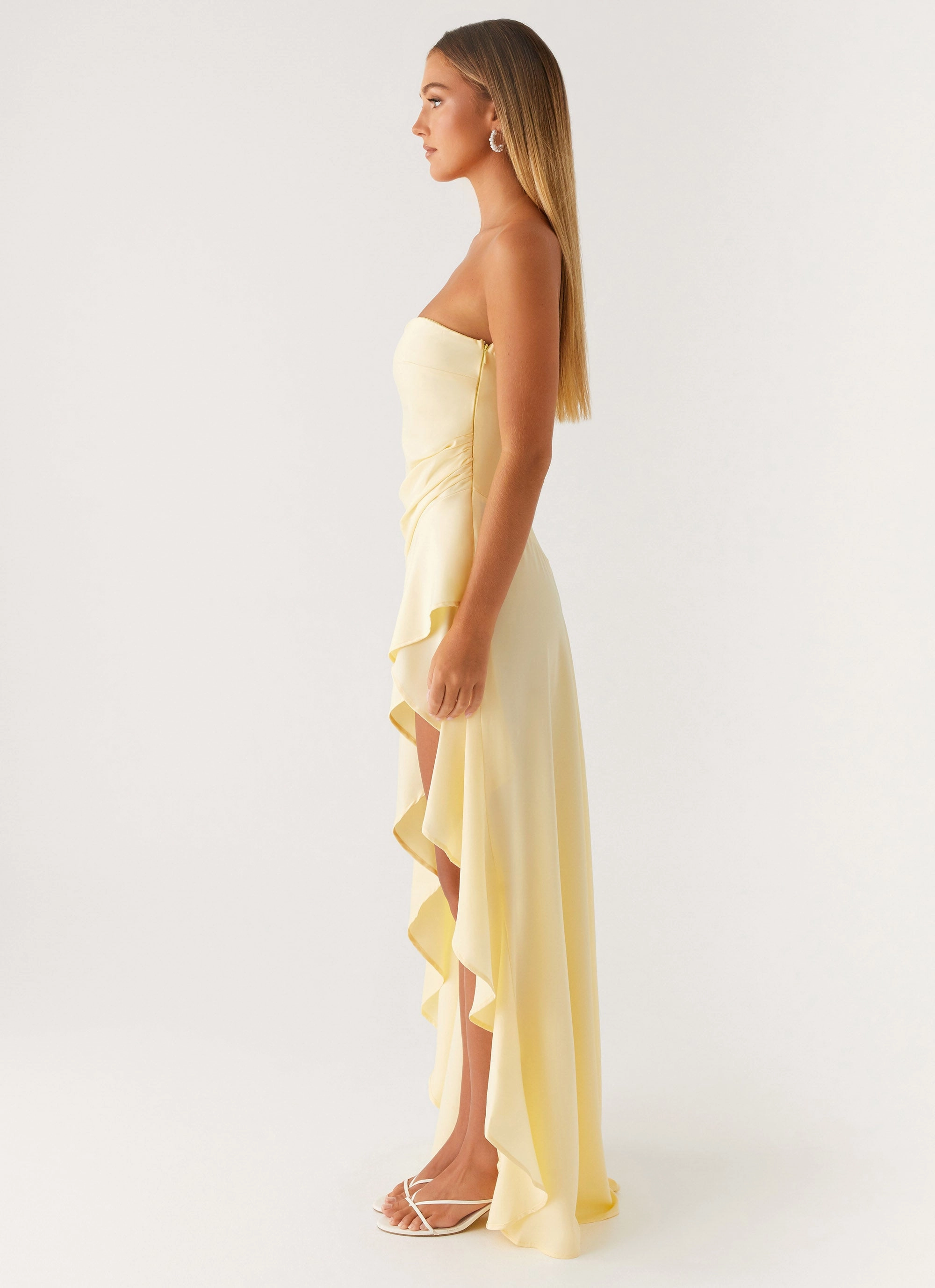 Cozy Style Bloom Soft Bodie Maxi Dress - Pastel Yellow