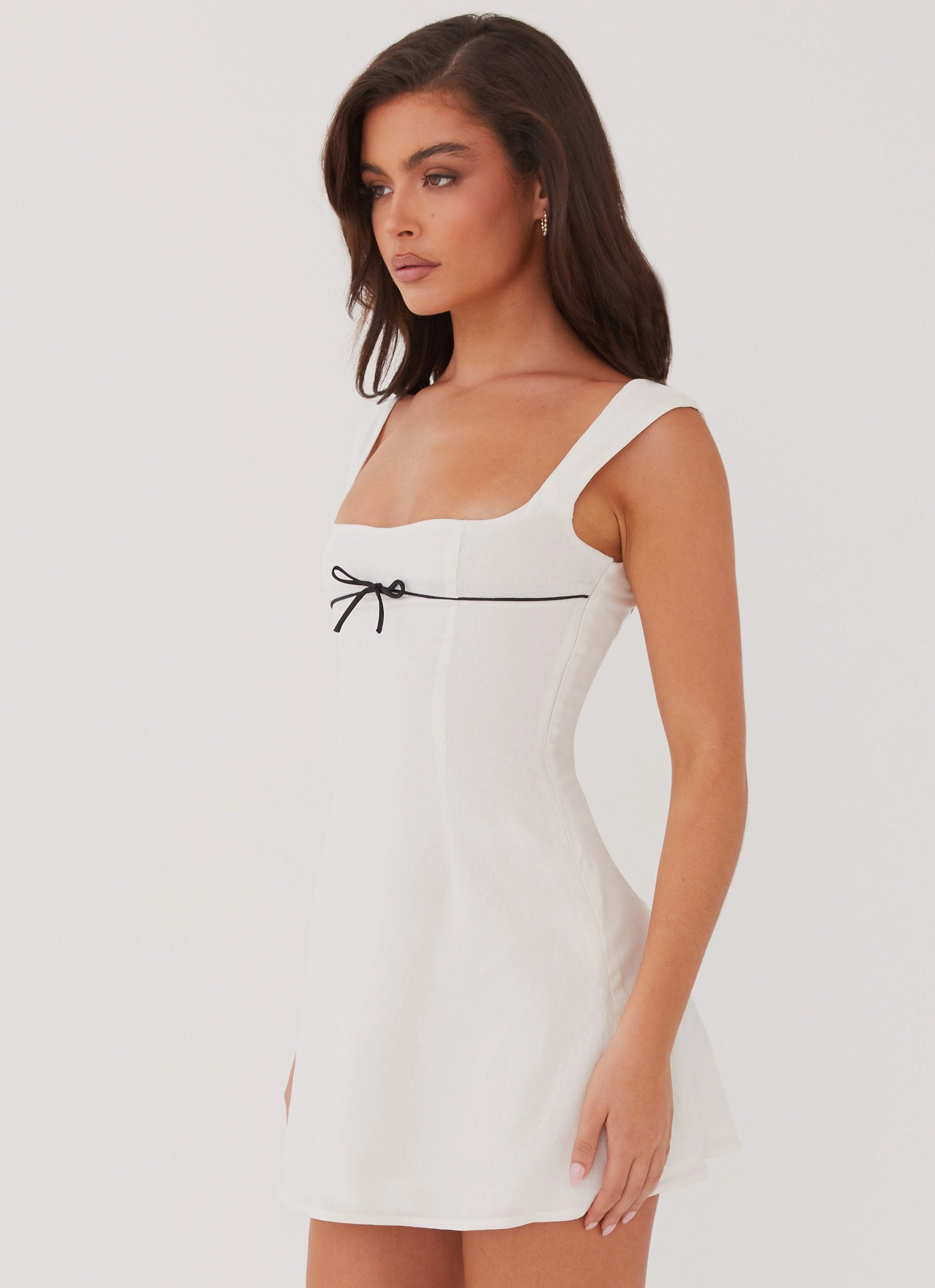 Body Ease Feminine Charm Cadence Mini Dress - White