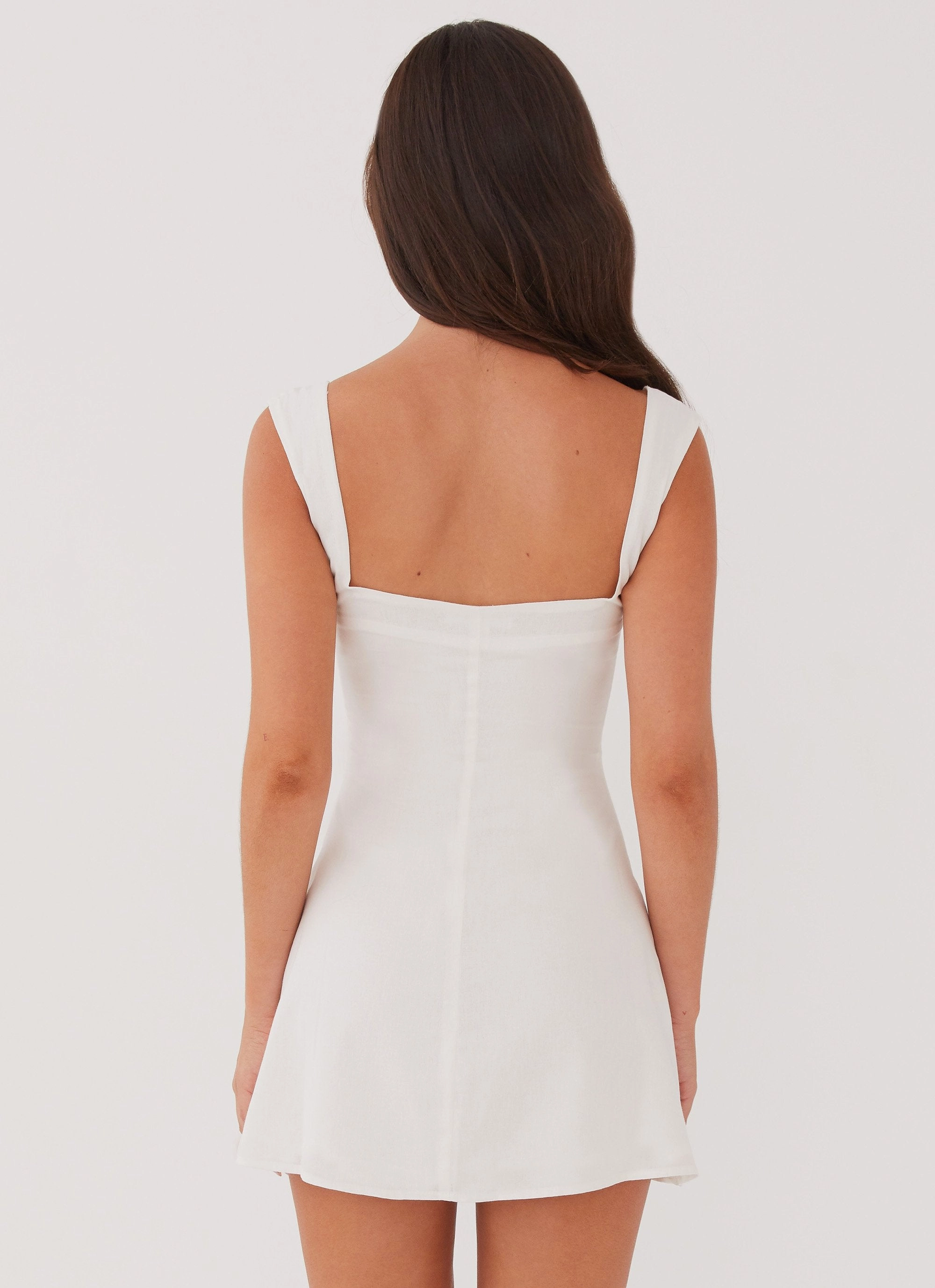 Cadence Mini Dress - White Chic Style Wear Subtle Lines