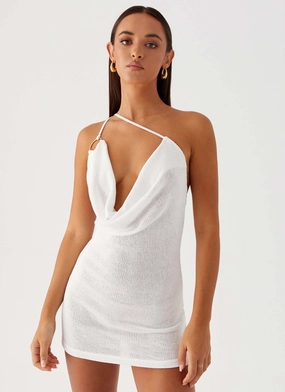 Bohemian Bliss Mini Dress - Ivory Delicate Finish