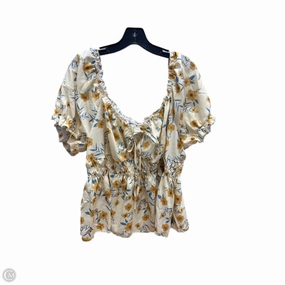 Award-winning Top Short Sleeve By Shein In Floral Print, Size: 2x