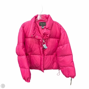 Light Reflective Logos Coat Puffer & Quilted By Karen Kane In Pink, Size: L