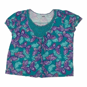 Top Ss By Basic Editions In Blue, Size:3X Comfy Pieces