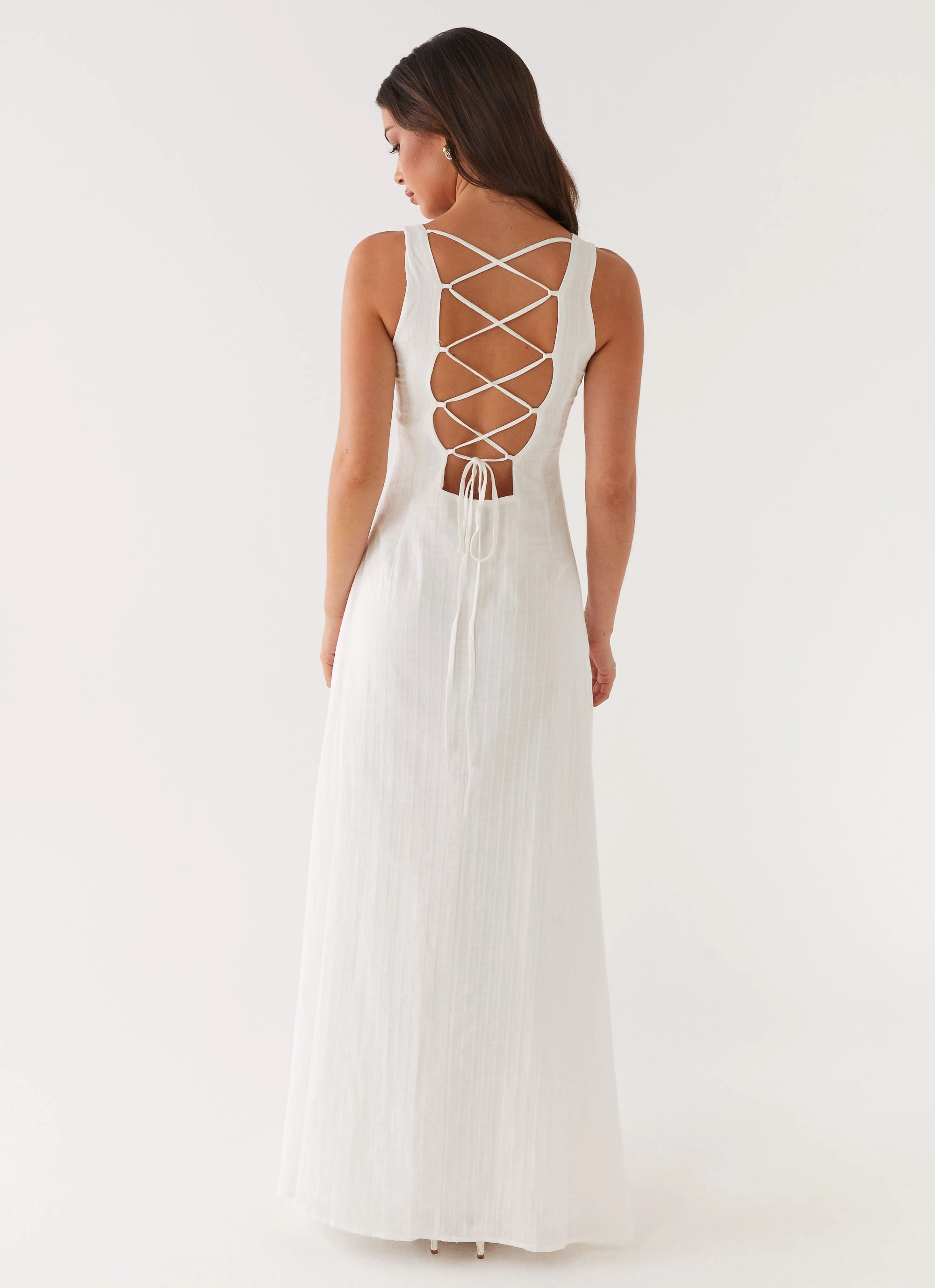 Airy Layer Relaxed work dress Maloney Maxi Dress - White