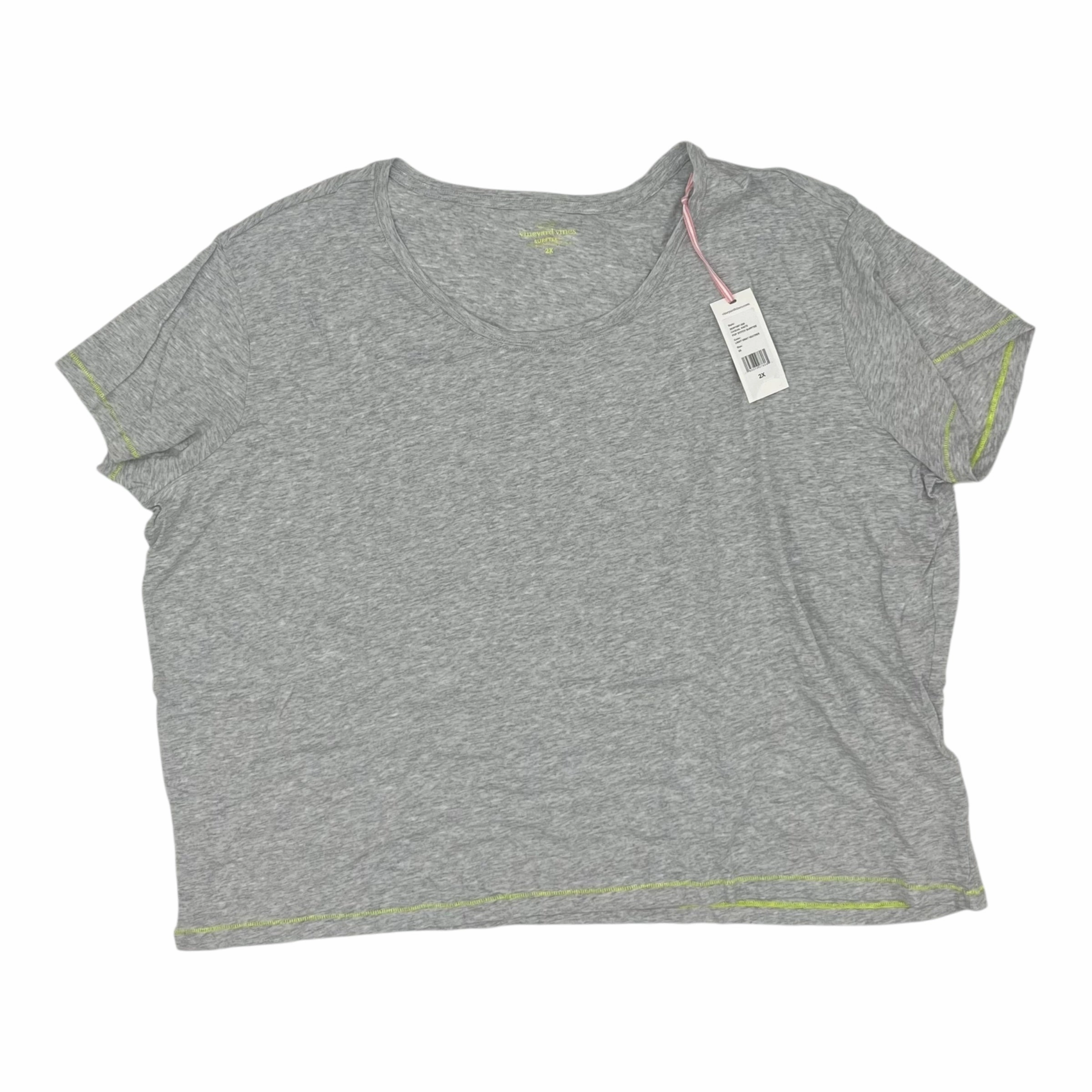 Chilly Style Top Ss By Vineyard Vines In Grey, Size:2X