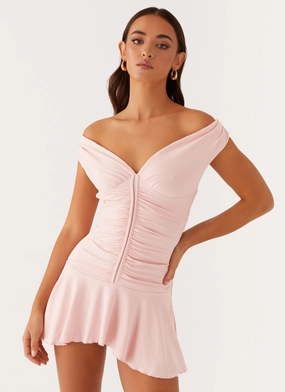 Flexible Comfort Bold Color Elianna Mini Dress - Pink