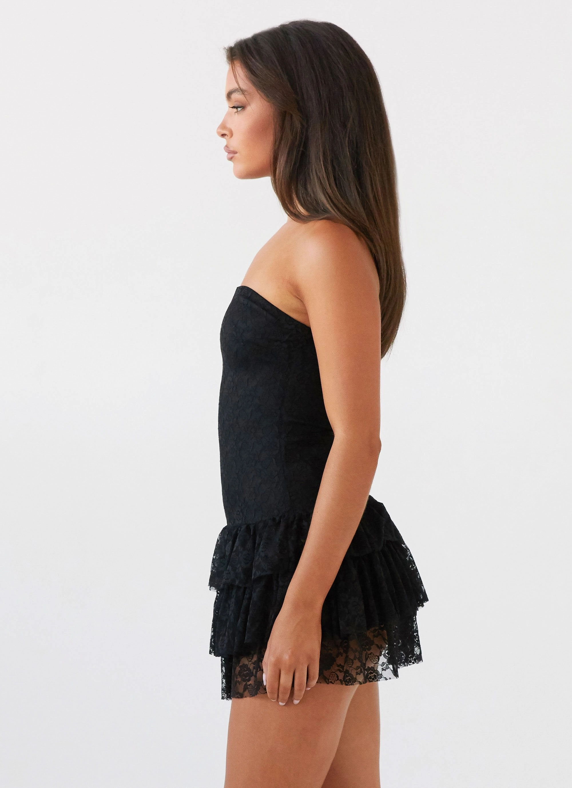 MultiPurposePockets All Inclusive Posie Lace Tube Mini Dress - Black
