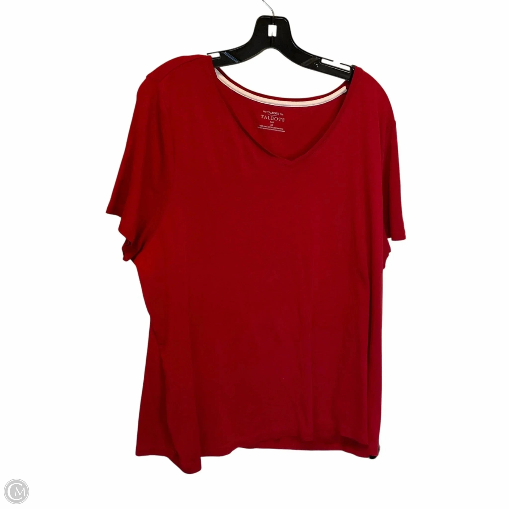 budget-friendly Top Short Sleeve Basic By Talbots In Red, Size: 3x
