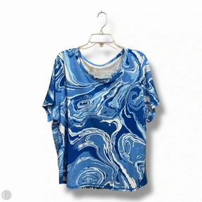 Top Short Sleeve By Talbots In Blue & White, Size: 3x Active Layering