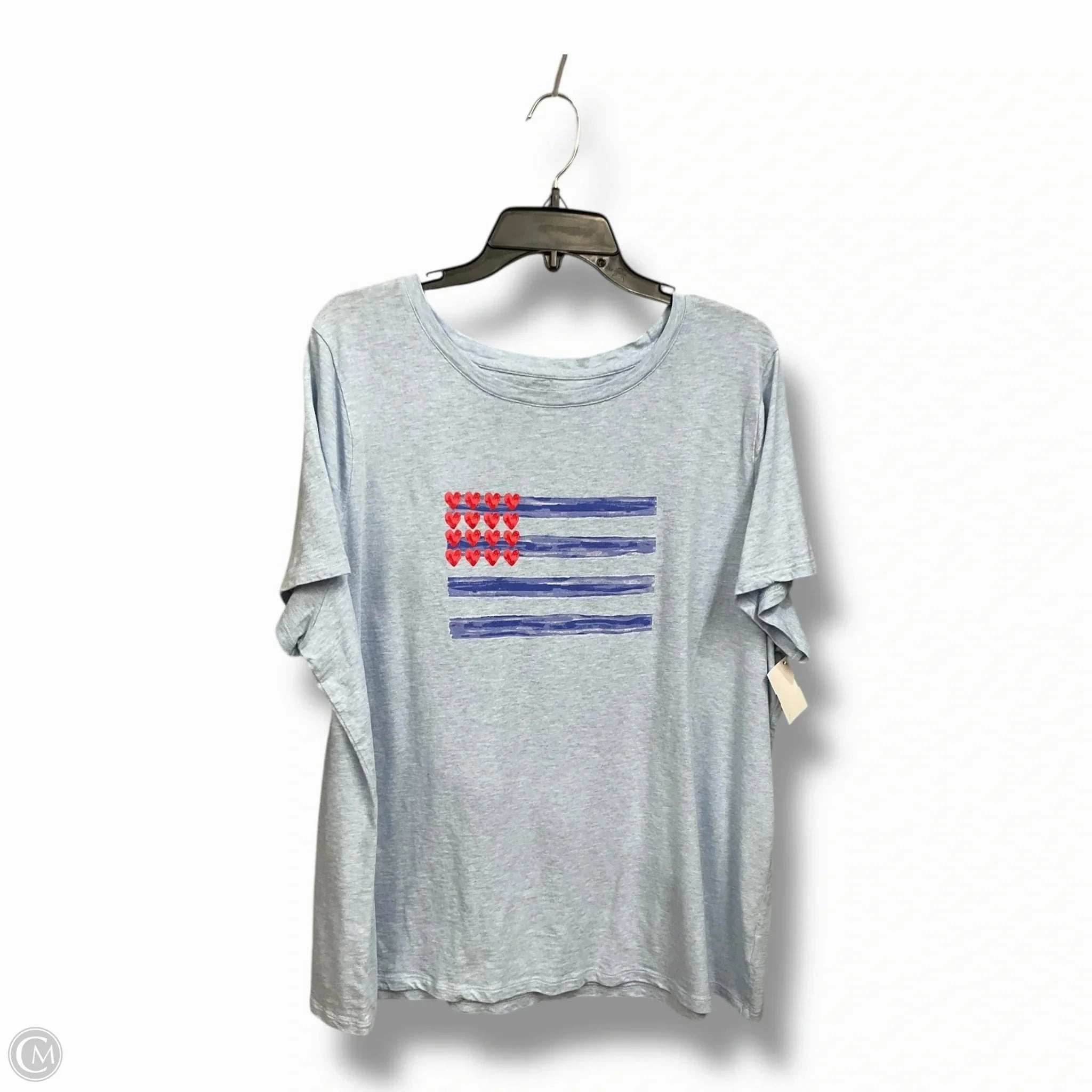 Sporty Stretch Fit Top Short Sleeve By Talbots In Blue, Size: 3x