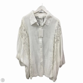 Thermal Regulation Fabric Sleep Top Short Sleeve By Andree By Unit In White, Size: 3x