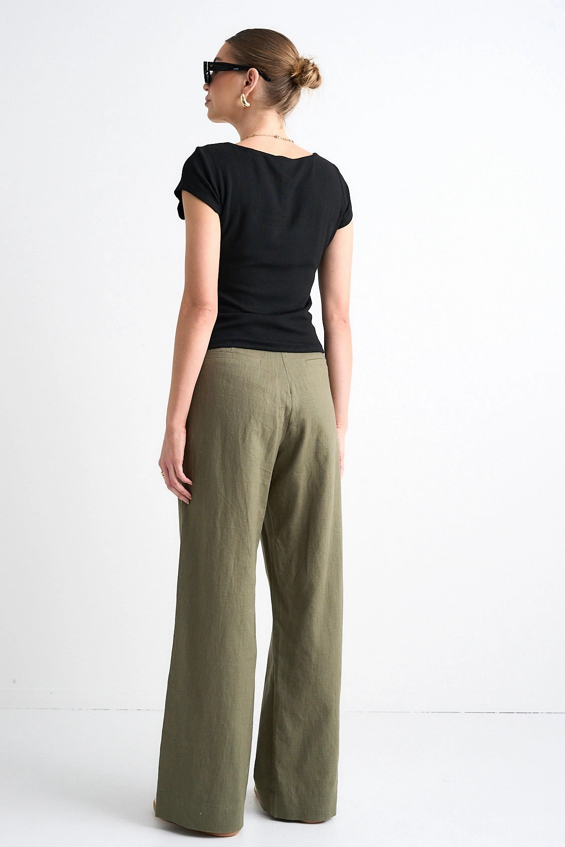 Boardwalk Soft Khaki Ramie Extended Waist Pants Quick Flex quick dry