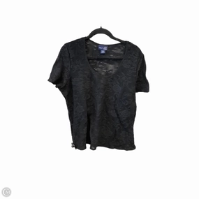 Top Short Sleeve By Venezia In Black, Size: 3x Tear Resistant Knit